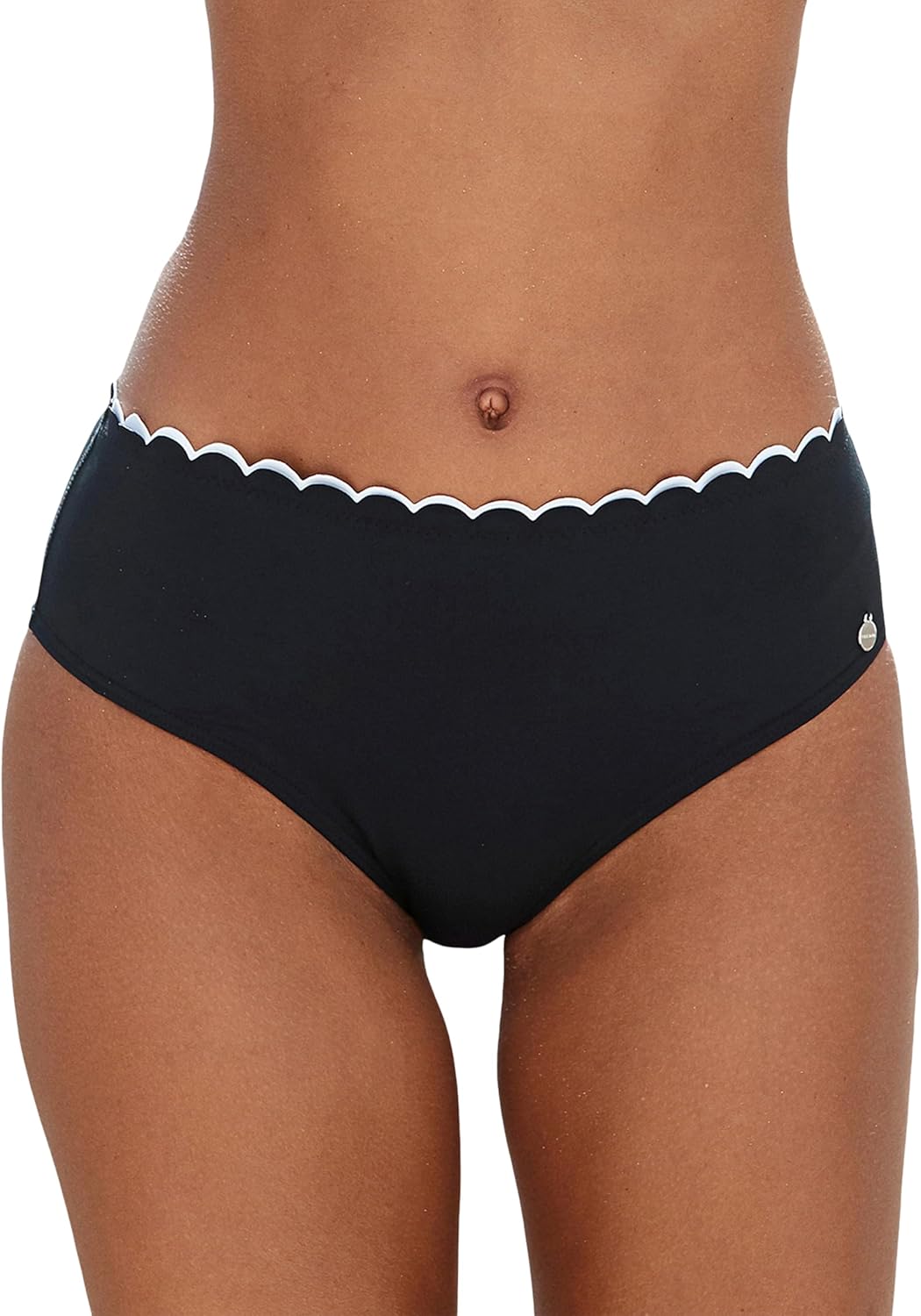 LASCANA Women's Scalloped Classic Bikini Swim Bottom