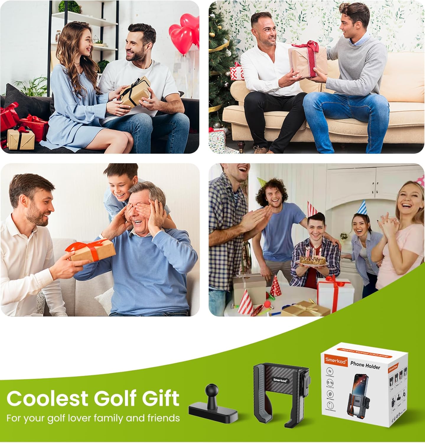 Magnetic Golf Cart Phone Holder Mount- Holds Up To 6 LB, 3s Phone Clip Install, Phone Caddy for iPhone Galaxy Fits EZGO Club Car Yamaha Icon,Golf Cart Accessories Essentials Gift for Men Women