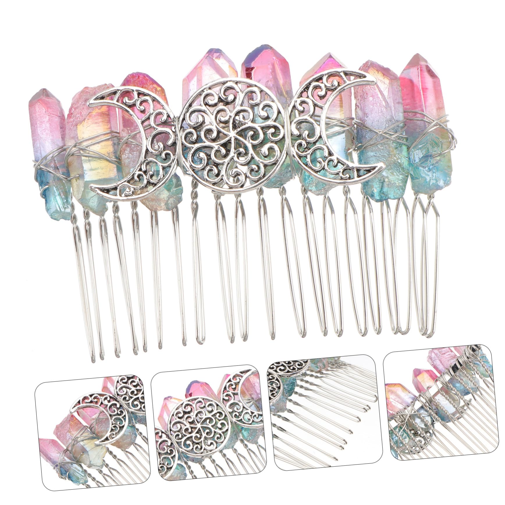 FRCOLOR 3 Stk Mutter Silber 20 Zahn Haar Kamm Kristall Haar Seitenkamm Hochzeitshaarschmuck Für Bräute Haarschmuck Für Frauen Handgemachter Kamm Kupferkabel Brautjungfer Zubehör
