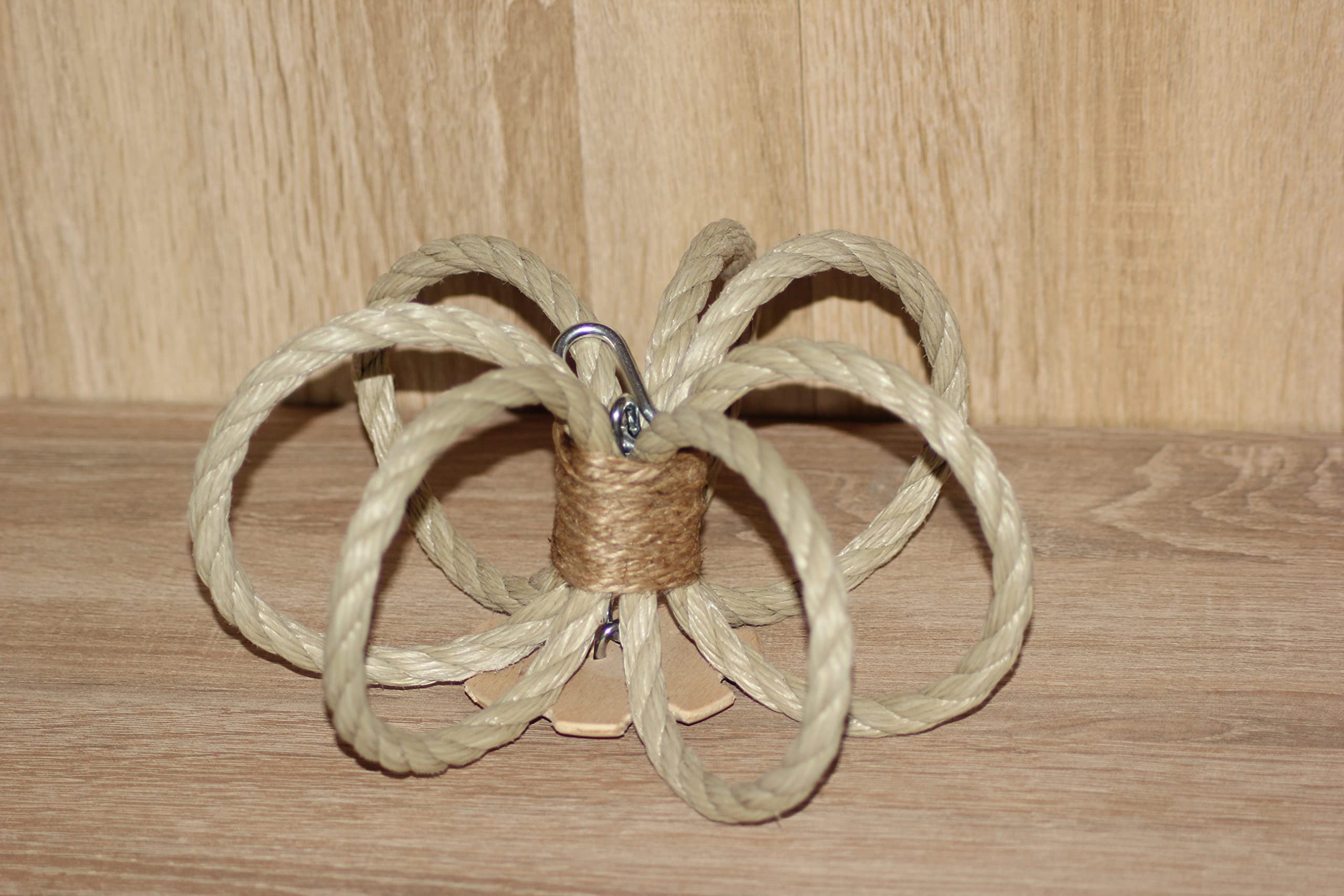 Uccello Gioco Set Cordoncino Rotondo Specchio Uccello Arrampicata Corona Legno Iuta Natura Pappagallo Caique Soffitto Voliera Muro Giocattolo Grande