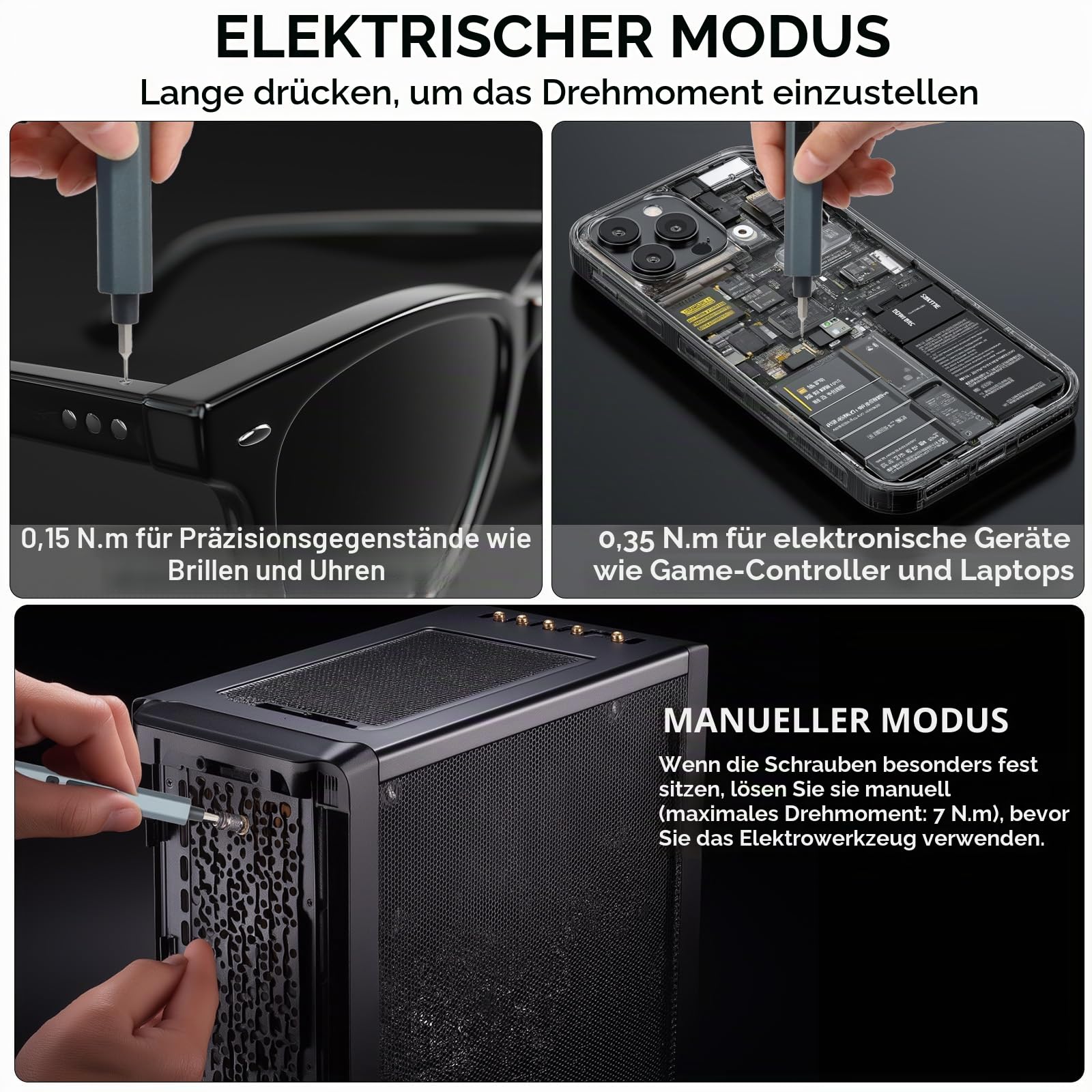 Mini Elektro Schraubendreher Set, 152 in 1 Elektrischer Schraubendreher