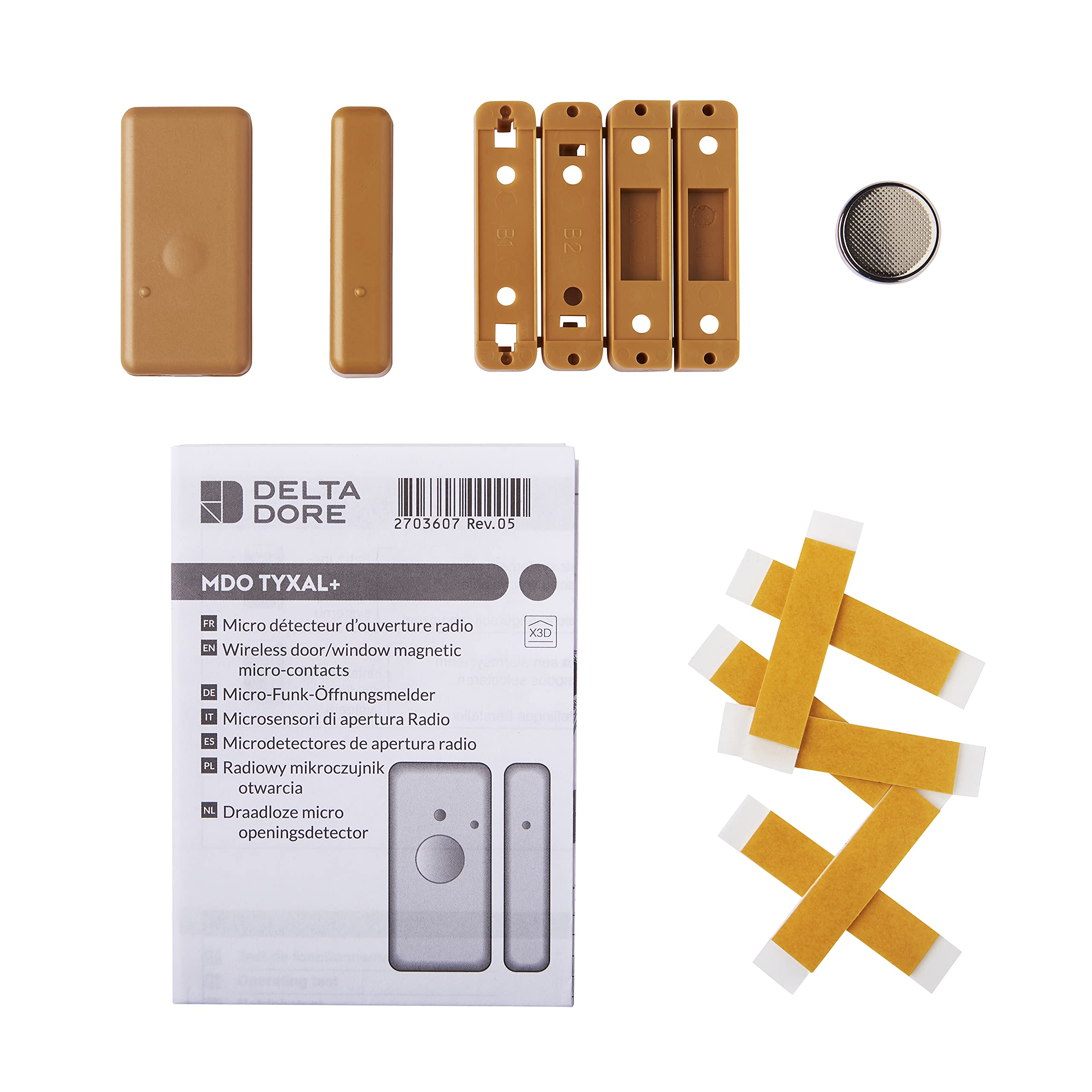 Delta Dore Micro sensore di apertura marrone per allarme Tyxal+. MDO BR Tyxal+. Sicurezza | Allarme | sensore - 6412306