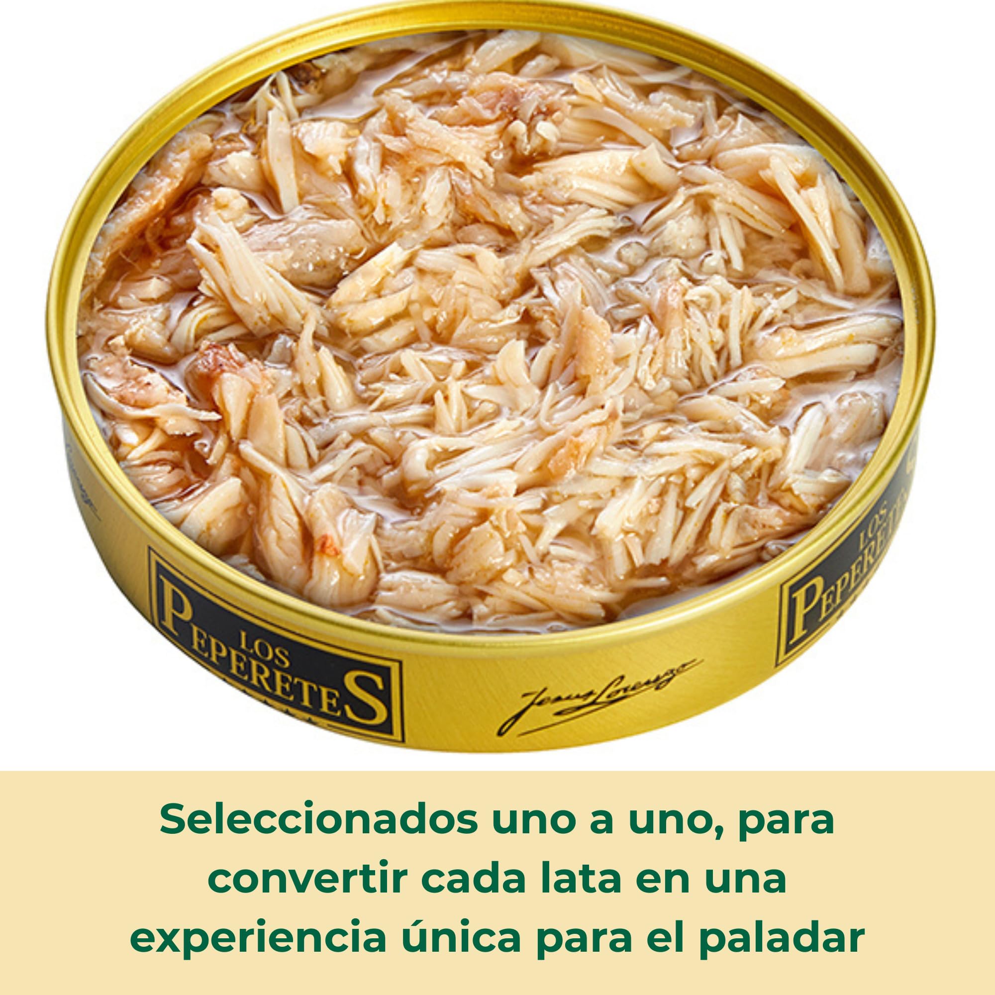 LOS PEPERETES x3 Lata Cangrejo al Natural Buey de Mar 120 g | Marisco Gallego Gourmet | Carne de Cangrejo del Atlántico | Conserva Artesanal y Natural | Sabor Tradicional del Mar de Galicia