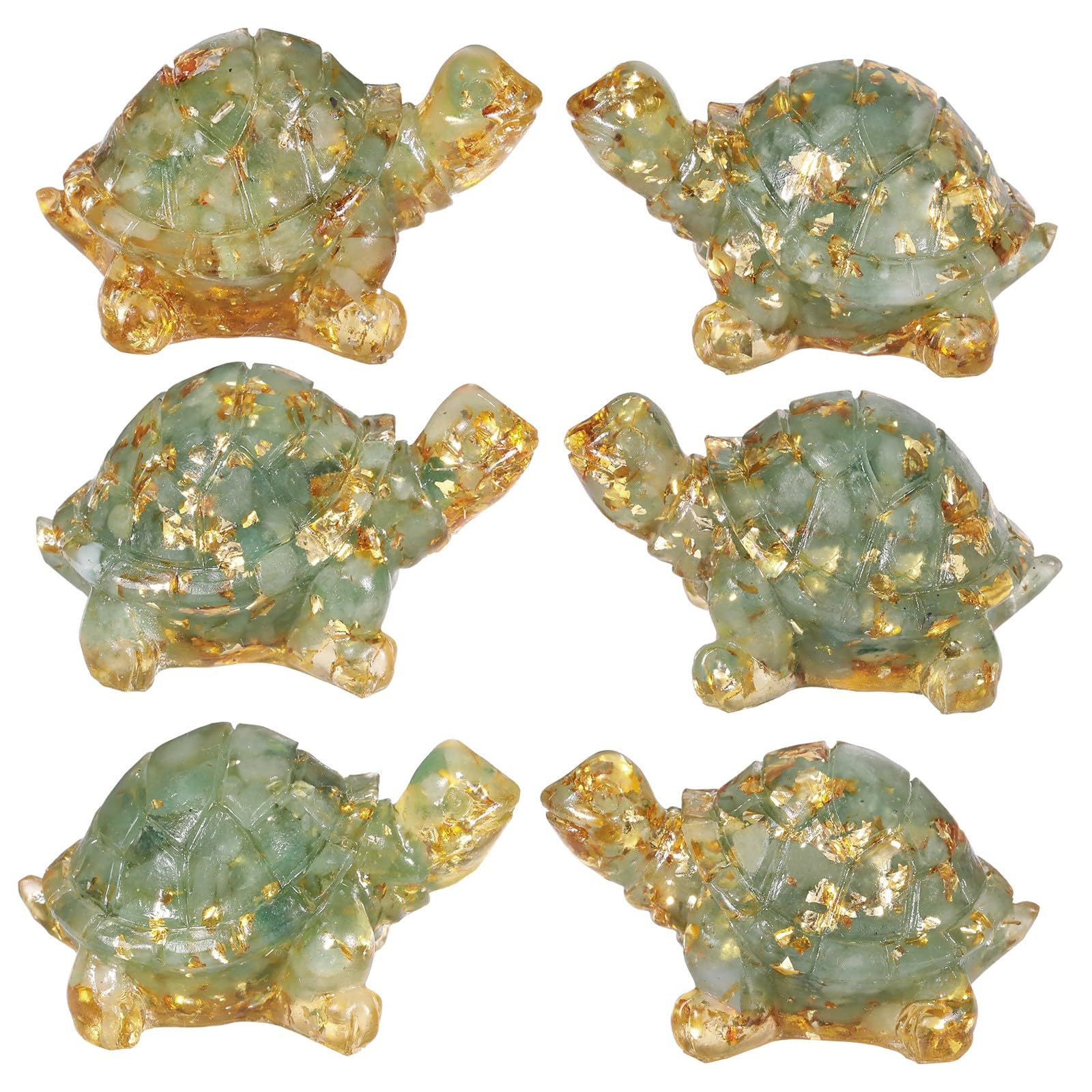 mookaitedecor Set of 2 Resin Green Aventurine Crystal Turtle Tortoise Ornament Home Desk Decor - Image 3