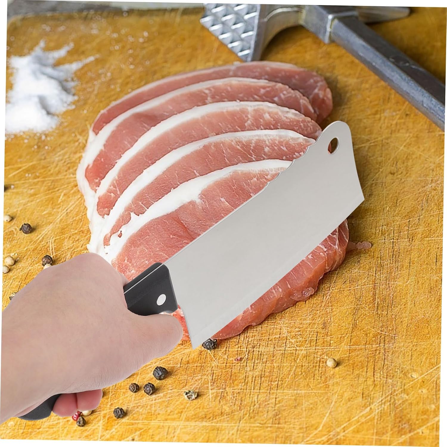 LIFKOME 1set Kitchen Knife Set Block Magnetic Strip Professional Heat Treatment and Easy to Use