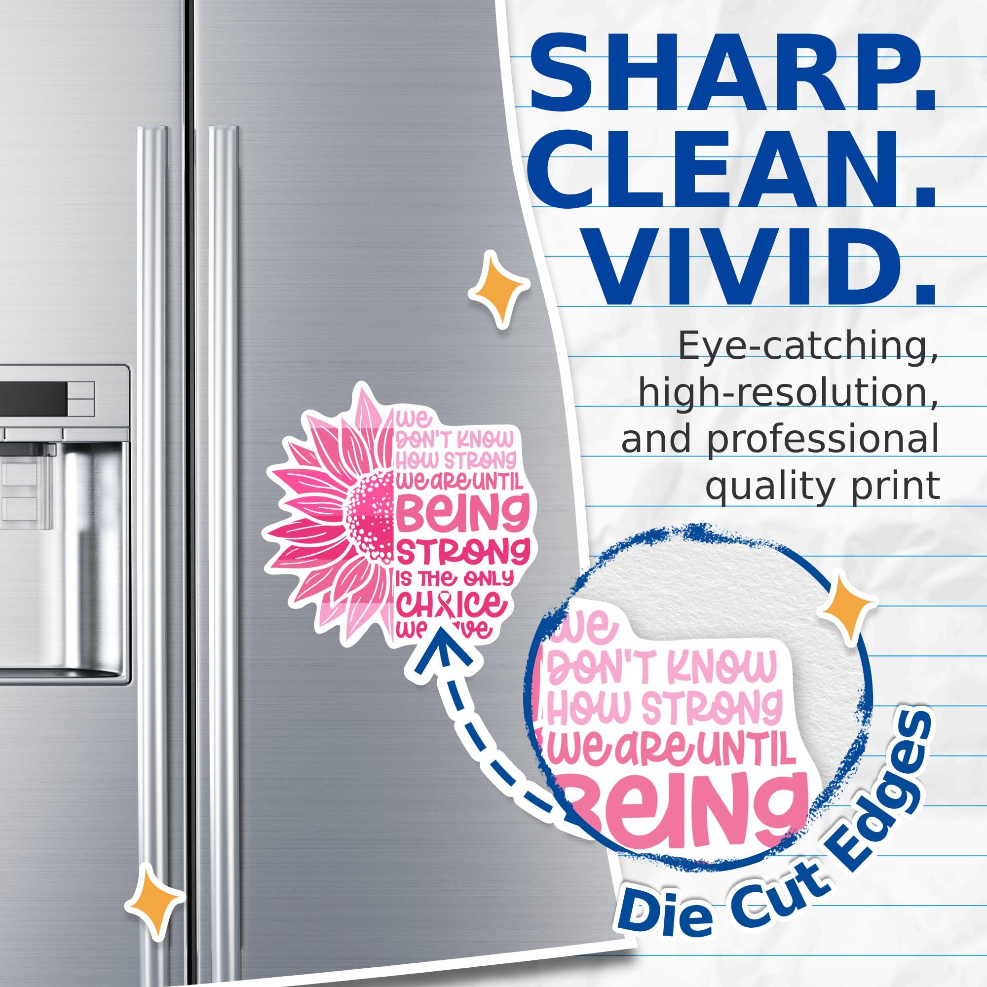2 Pack  Pink Out October Breast Cancer Awareness Magnets - Pink Ribbon Vinyl 5 Inches On Longest Side Premium Magnet Cars Refrigerators Toolboxes Made Usa Ma
