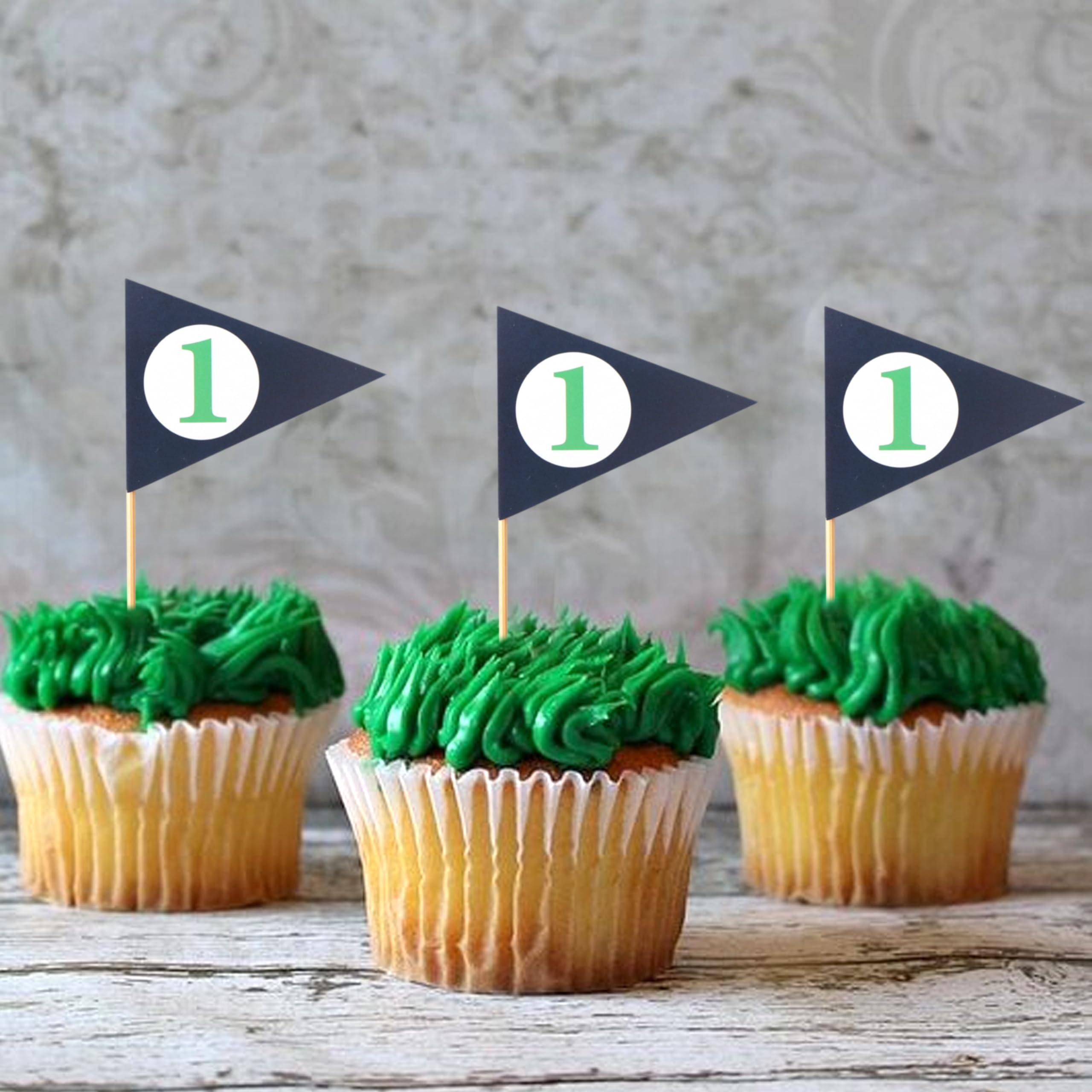 24 Stück Golf-Cupcake-Dekorationen – Aus Glänzender Folie, Für Babyparty, Geburtstag, Ruhestand – Verschiedene Motive