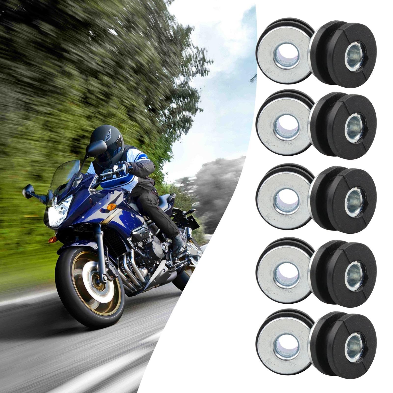 Guarnizioni per Motociclette,Accessori Sostitutivi Guarnizioni in Gomma | Sostituto Spaziatore Guarnizione Antiurto per Componenti Parabrezza