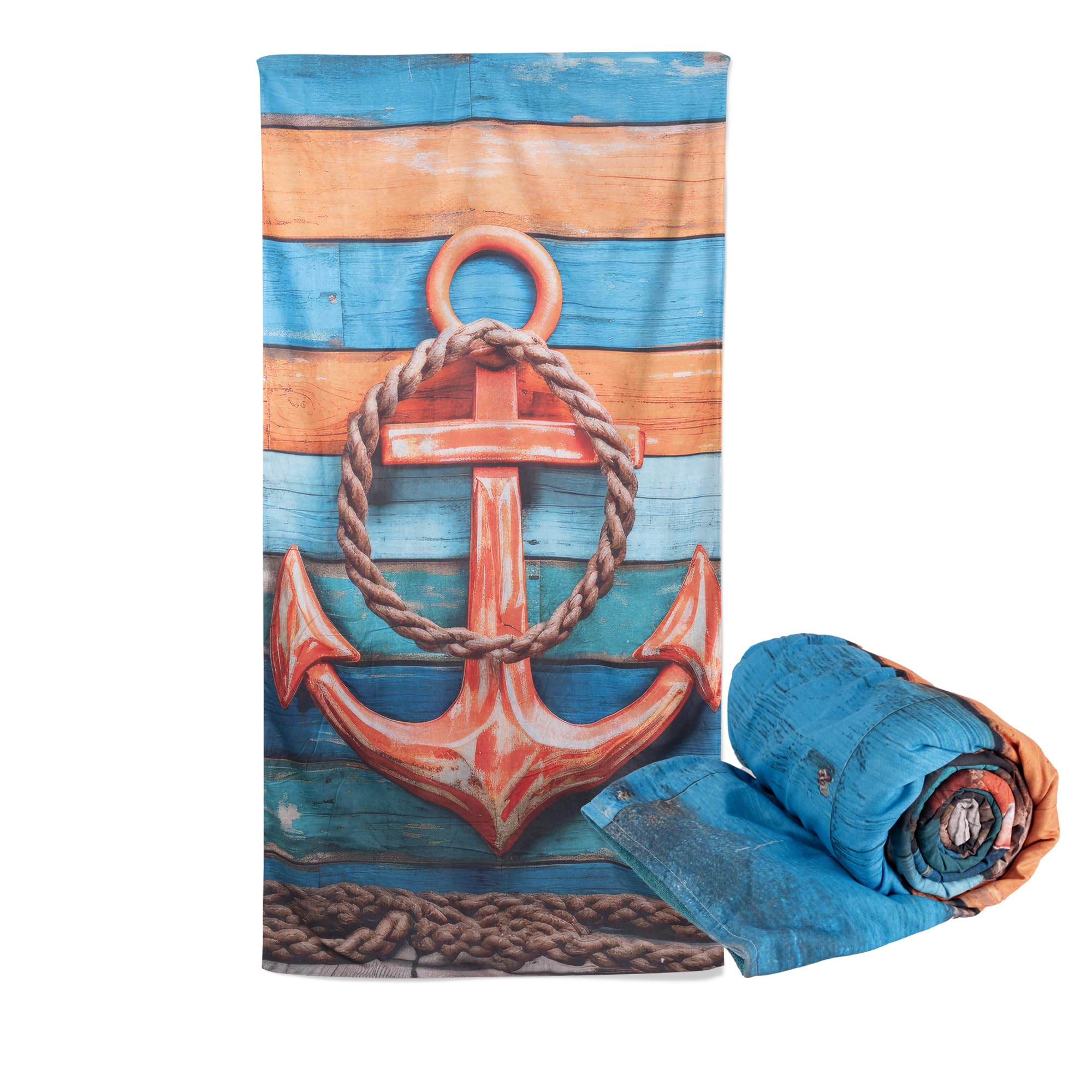BESCH Toalla Pareo de Playa Microfibra Doble Capa Ultrasuave 90x170cm Secado Rápido Antiarena, Ligera Portátil Multiuso - Fouta Playa Absorbente Grande