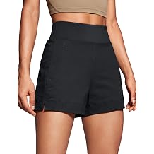 CRZ YOGA Womens Lightweight Mid Rise Hiking Shorts 4 - Stretch for Athletic Summer Travel Outdoor Golf with Zip Pockets