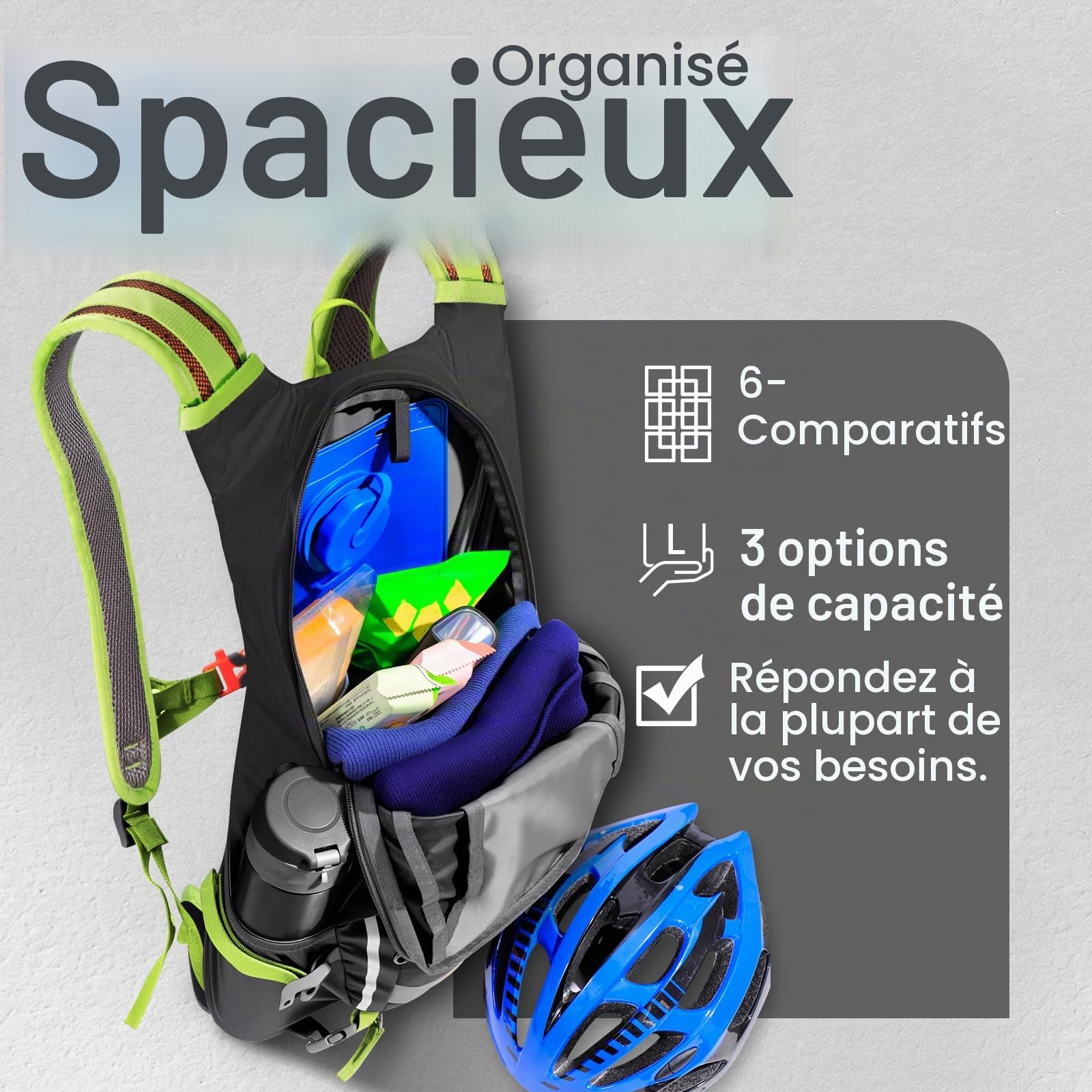 SPGOOD Sac À Dos Vélo 20l/25l/30l (9 Couleurs) - Imperméable, Ultraléger - Pour Femmes Et Hommes, Multifonctionnel - Avec Housse De Pluie/Housse De Casque, Sac À Dos Vtt