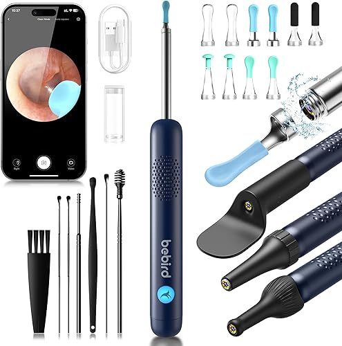 Miniatura 8 de BEBIRD R1 - Herramienta de eliminación de cera para oído, limpiador de canal auditivo con cámara 1080P, selector de orejas con puntas de repuesto