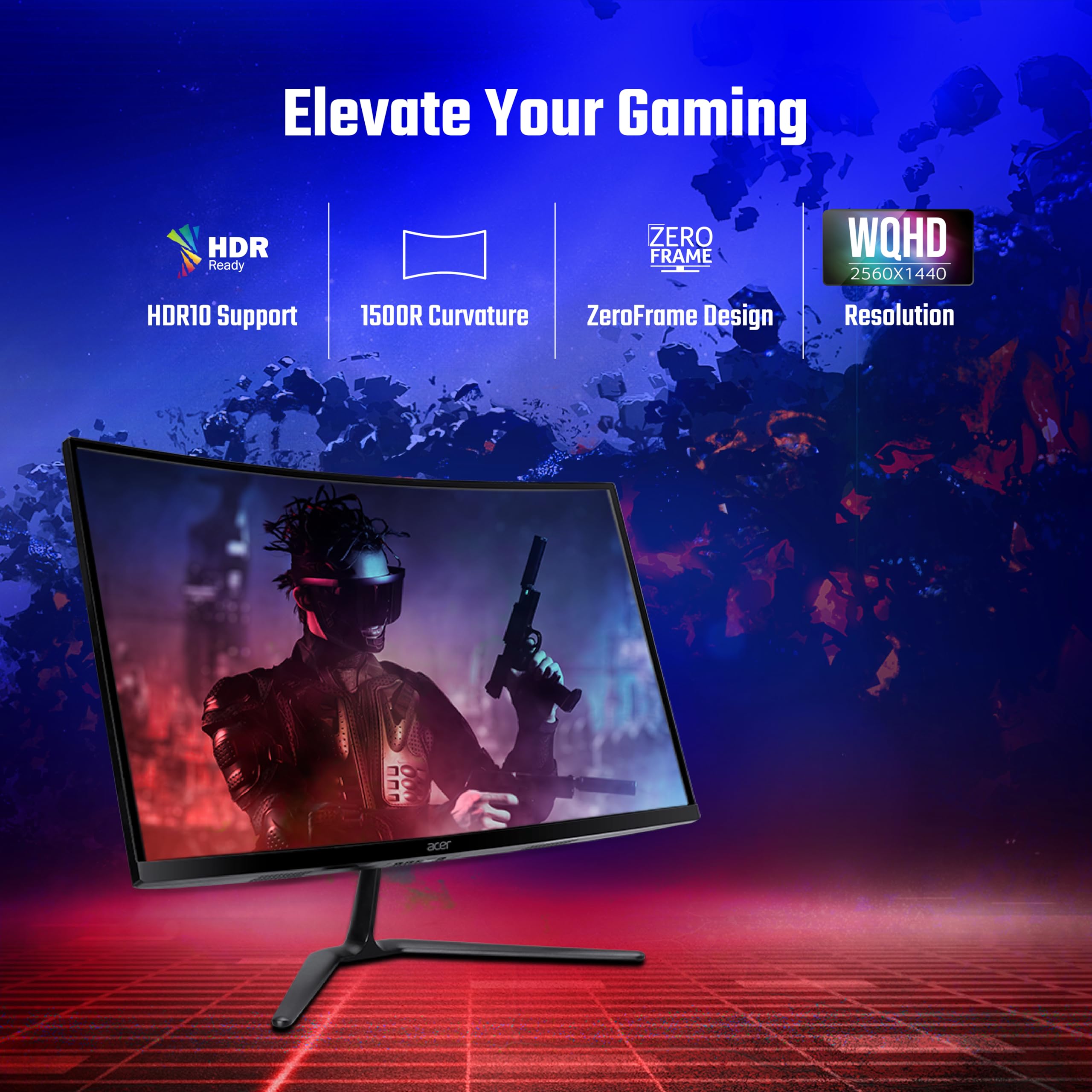 Acer ED270U S3 27 Inch WQHD 2560x1440 1500R Curved Gaming Backlit