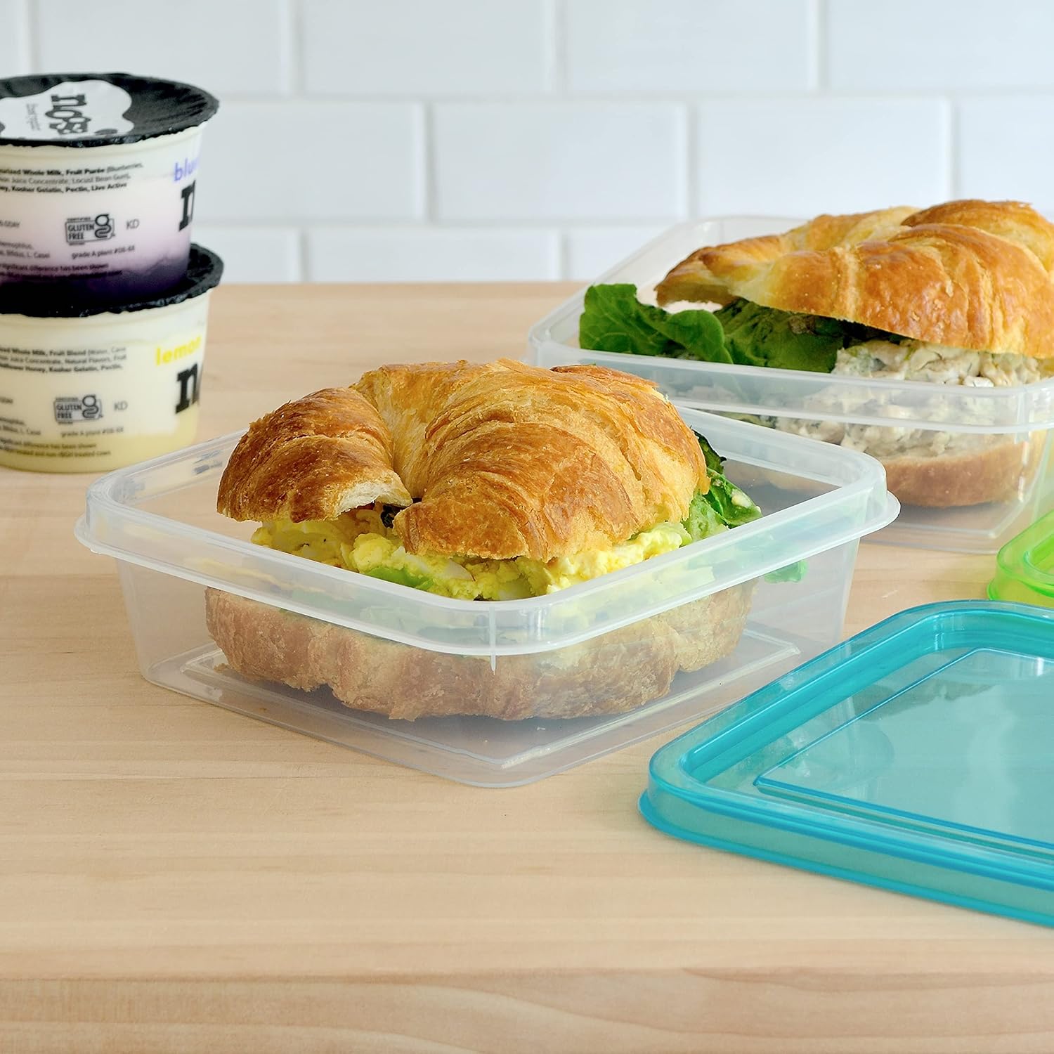 Youngever 3 Pack 20 Ounce Sandwich Containers for Lunch Box, Reusable Food Storage Containers, Meal Prep Containers, Single Sandwich (Clear Color) - Image 3
