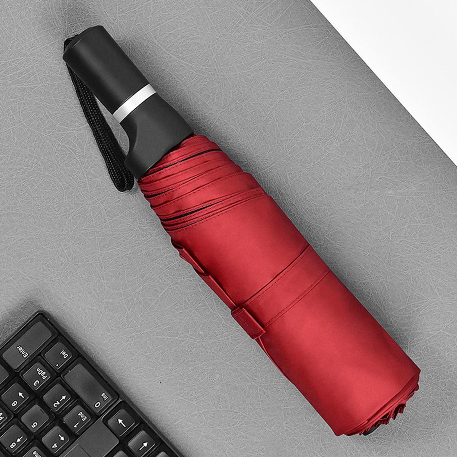Sombrilla de Silla con Protección Solar, Ajustable 360 ​​Grados, Portátil, con Abrazadera Universal para Carrito de Carro, Capa única roja