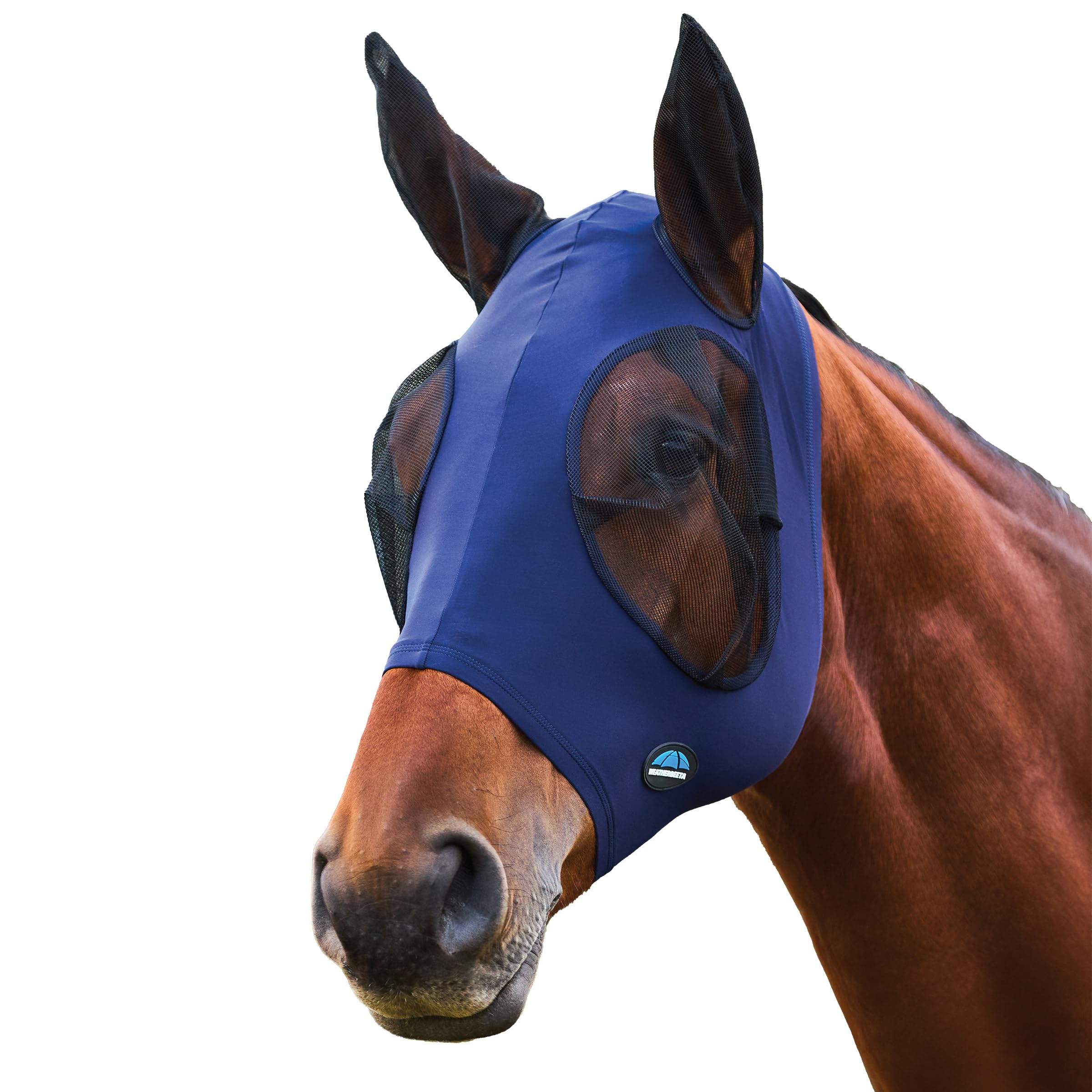 WeatherBeeta ComFiTec Stretch Fly Mask with Ears, Navy/Black, Small