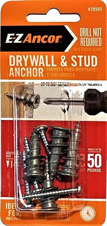 Stud Solver Self Drilling Drywall Anchor Pack of 4 [Set of 4]