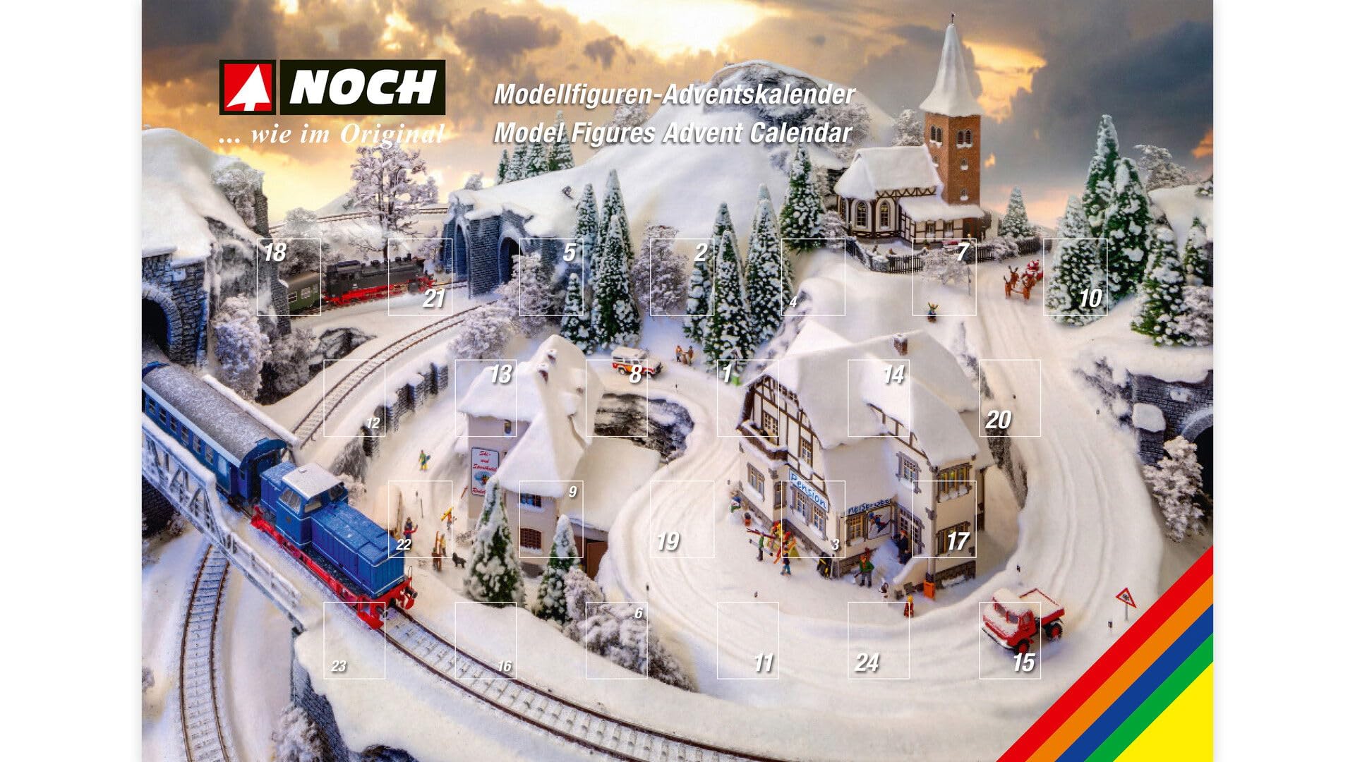 NOCH Figuren-Adventskalender 2024 | mit 24 Figuren | Spur N #36997