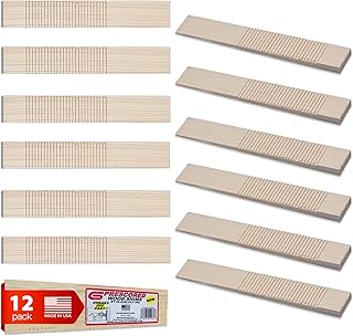Prescored Wood Shims for Leveling (12 Shims) 8-Inch Length - Professional Quick-Snap Scored Pine Wooden Wedges to Level Doors, Windows, Indoor Cabinets, Counters, Drywall - Made in The USA