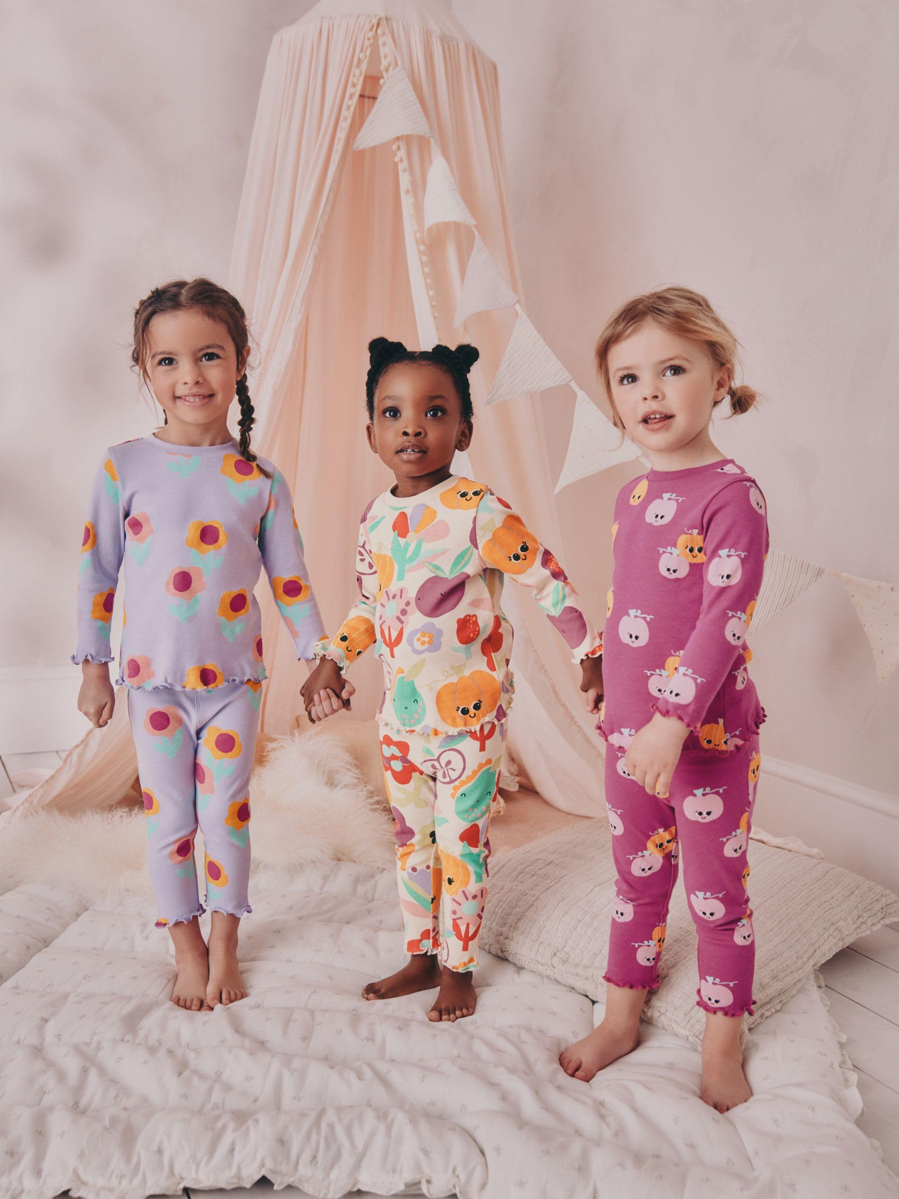 NEXT Fille Pyjama Douillet à Motif Citrouille, Lot de 3
