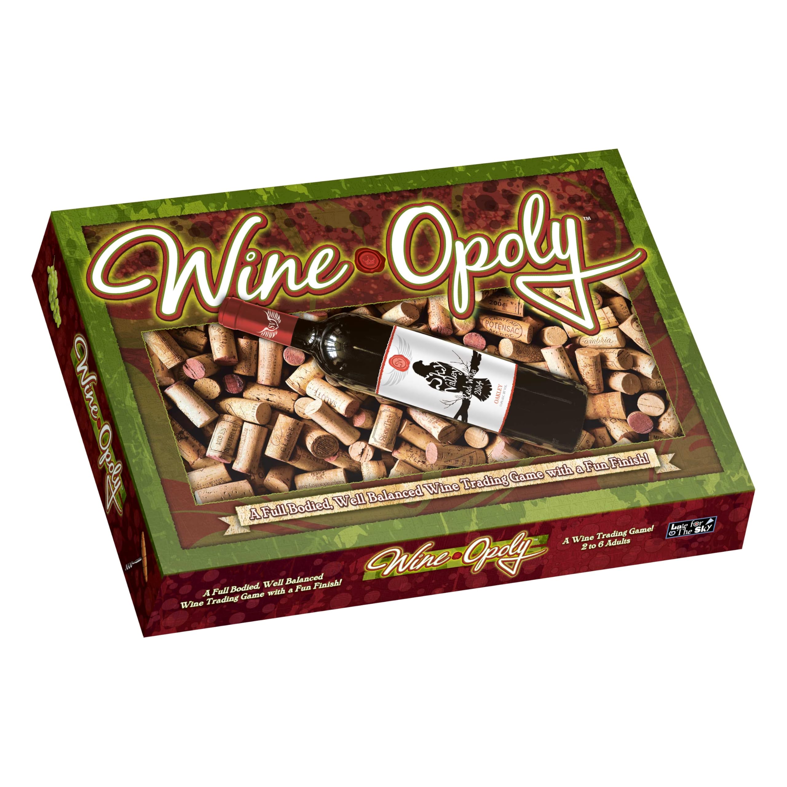 Late for the Sky Wine-Opoly Board Game – Wine Lovers Party and Family Strategy, Property Trading Fun for Adults and Teens, 2–6 Players, Great Gift for Game Night