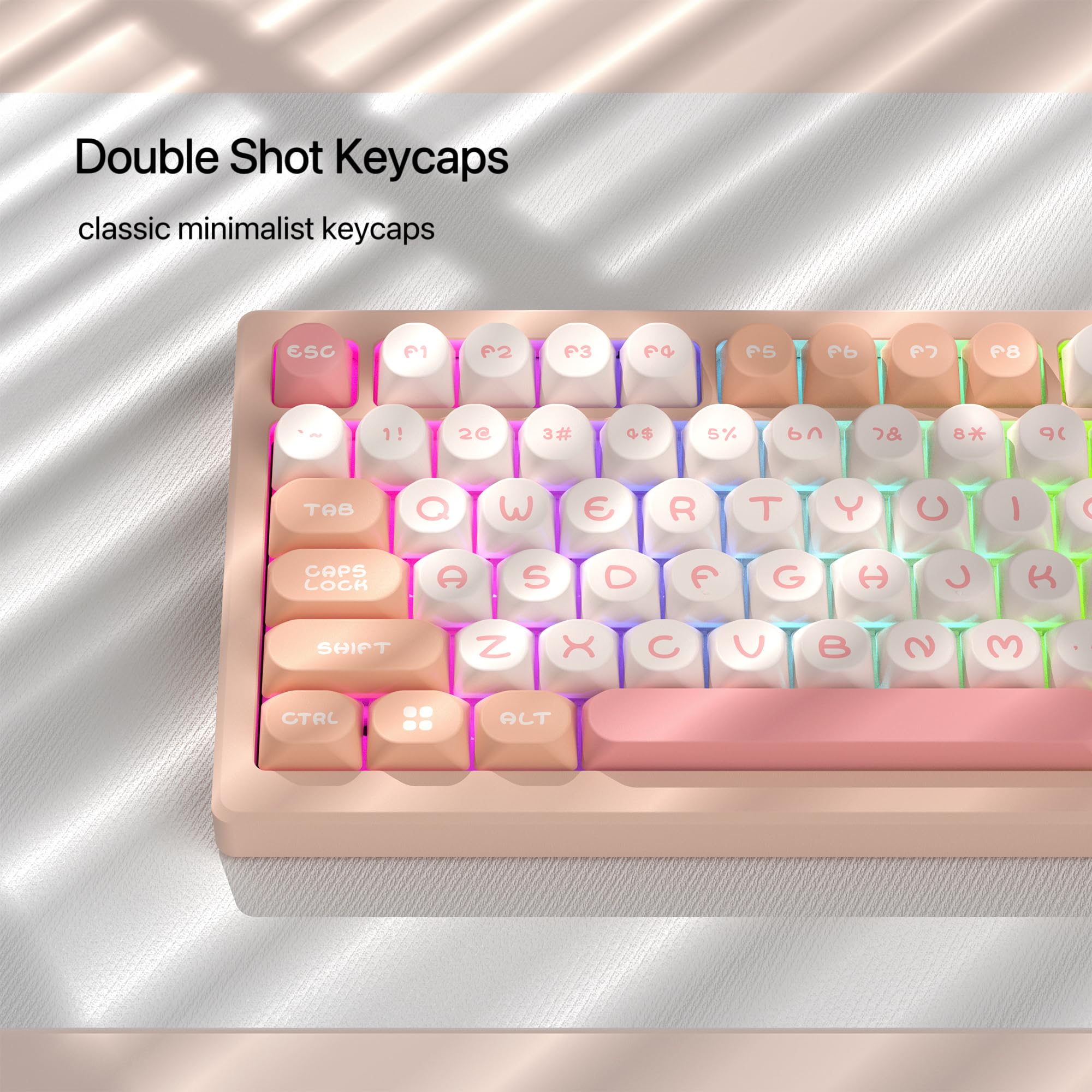 Niedliche Candy-Tastenkappen – PBT-Keycaps In Regenbogenfarben Mit Katzenmotiv Für Mechanische Tastaturen