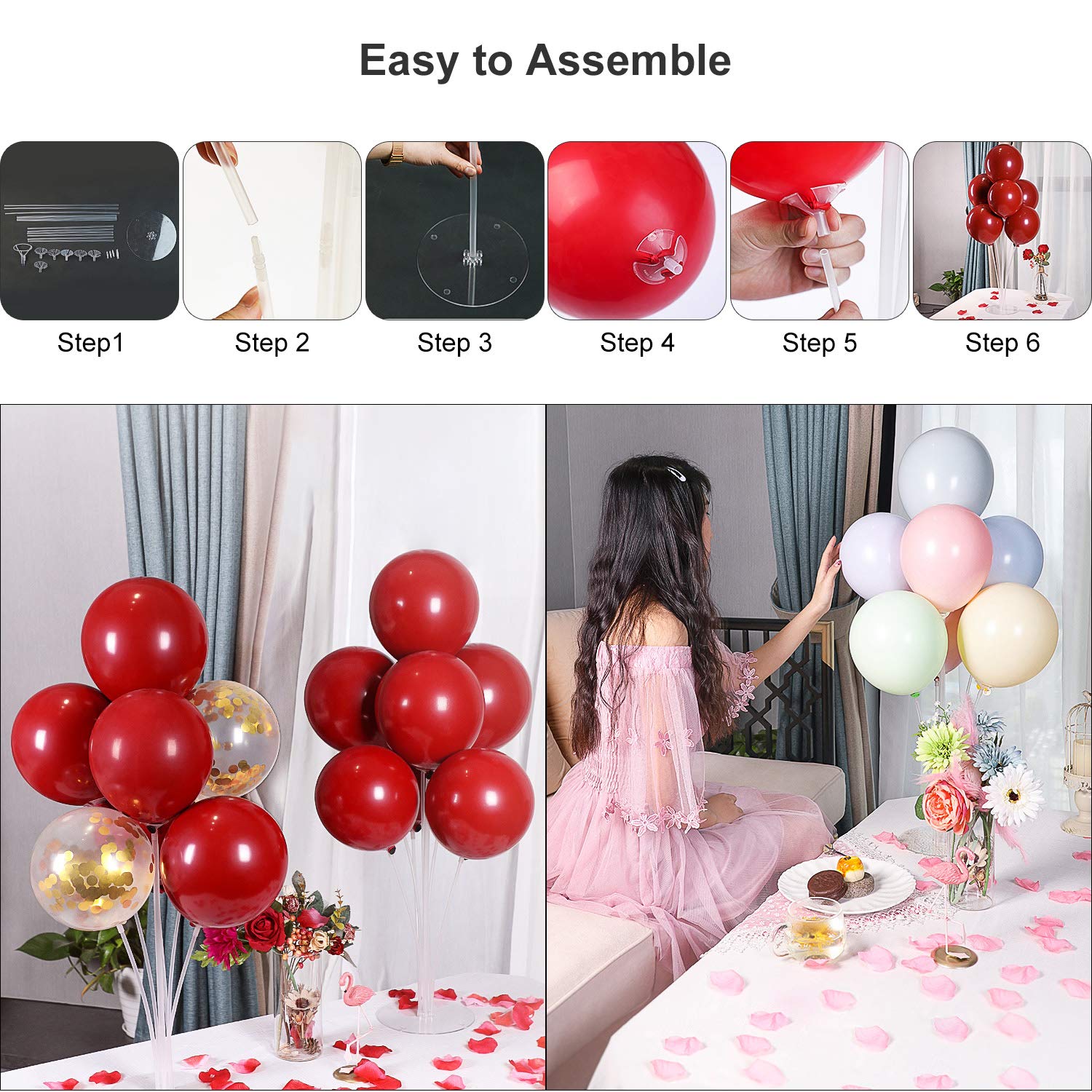 Hellium Balloon Tank Balloon Stand Kit With 7 Balloon Sticks - Vacuum ...
