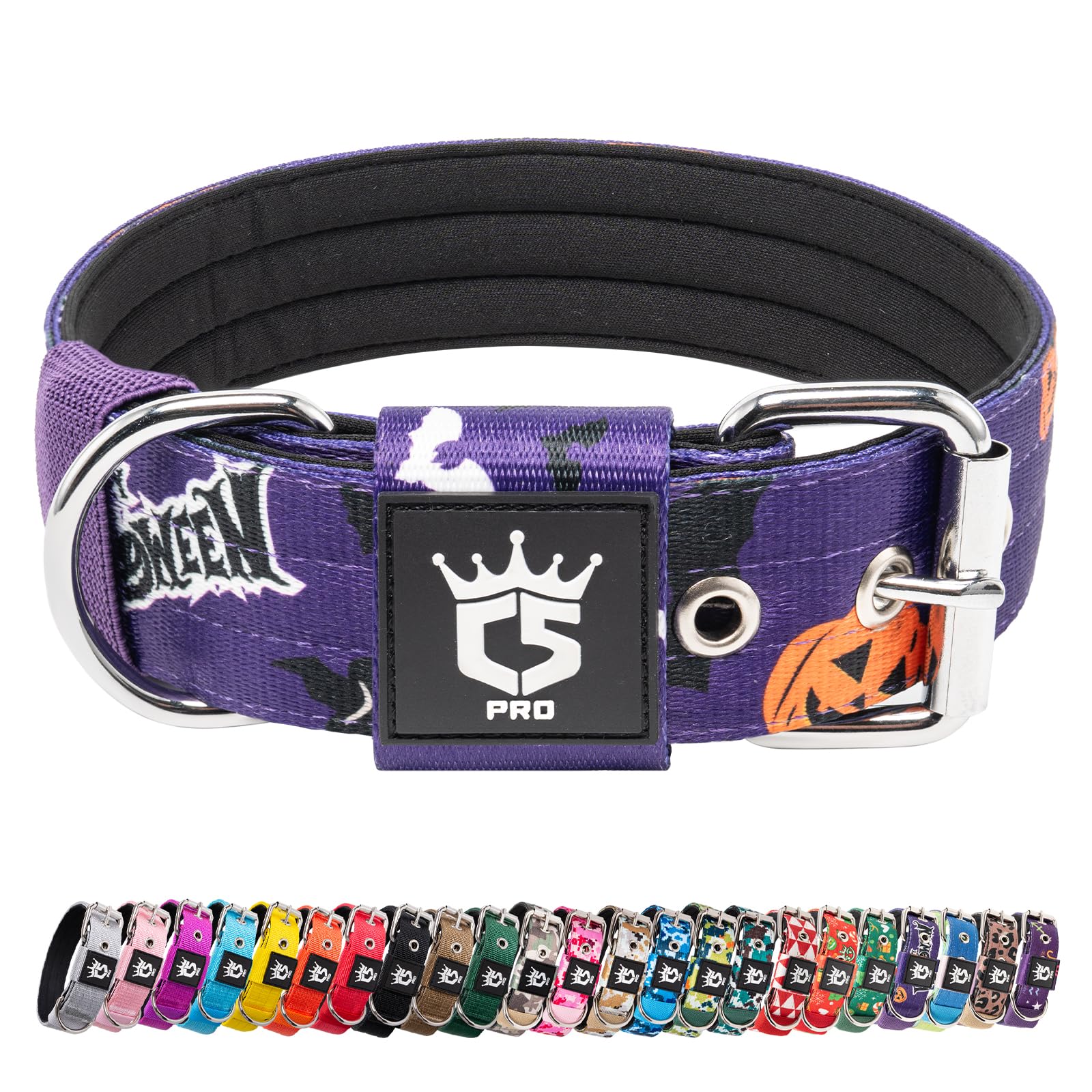 TSPRO Collar Táctico para Perros Ajustable, Collares con Broche de Metal Robusto, de 3,8 cm de Ancho, Duradero y Cómodo para Perros Medianos y Grandes (Camo Rosado M) — view 34
