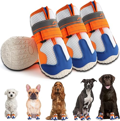 Zapatos para perros pequeños botas transpirables para perros medianos, protectores de patas para pavimento caliente de verano, nieve de invierno,