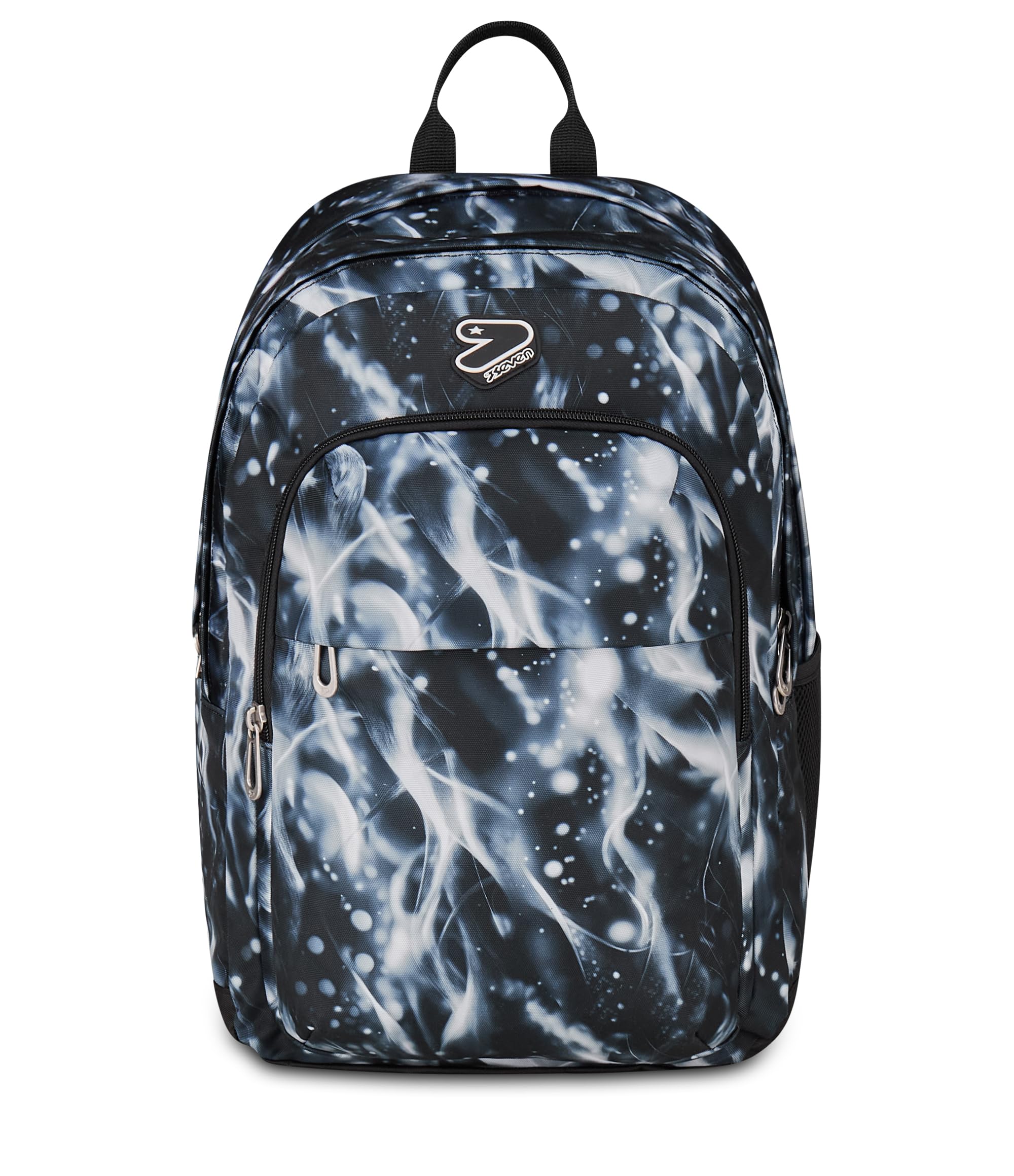 Seven Zaino Scuola The Double Pro XXL Detach, Nero, 34 L, Doppio Scomparto, Cuffie wireless incluse, Zaino Staccabile e reversibile, Tasca porta pc, Tasche multiuso, Scuola media e superiore, Ragazzi