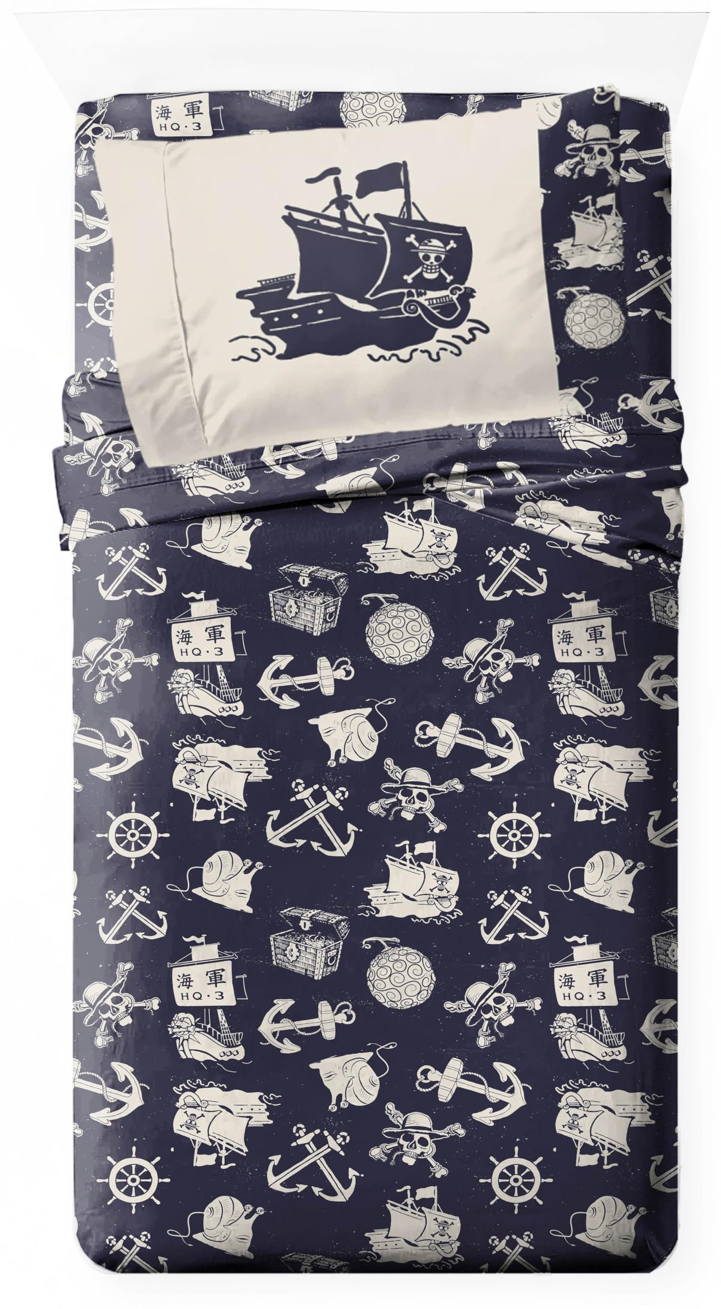 Jay Franco Kids Sheet Set with Fitted, Flat Sheets & Pillow Cover - Ultra-Soft Bedding with Pillowcase for Room Decor, Blue - One Piece, 3 Piece Twin