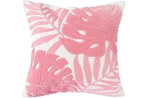 100% Cotton Embroidered Tropical Throw Pillow