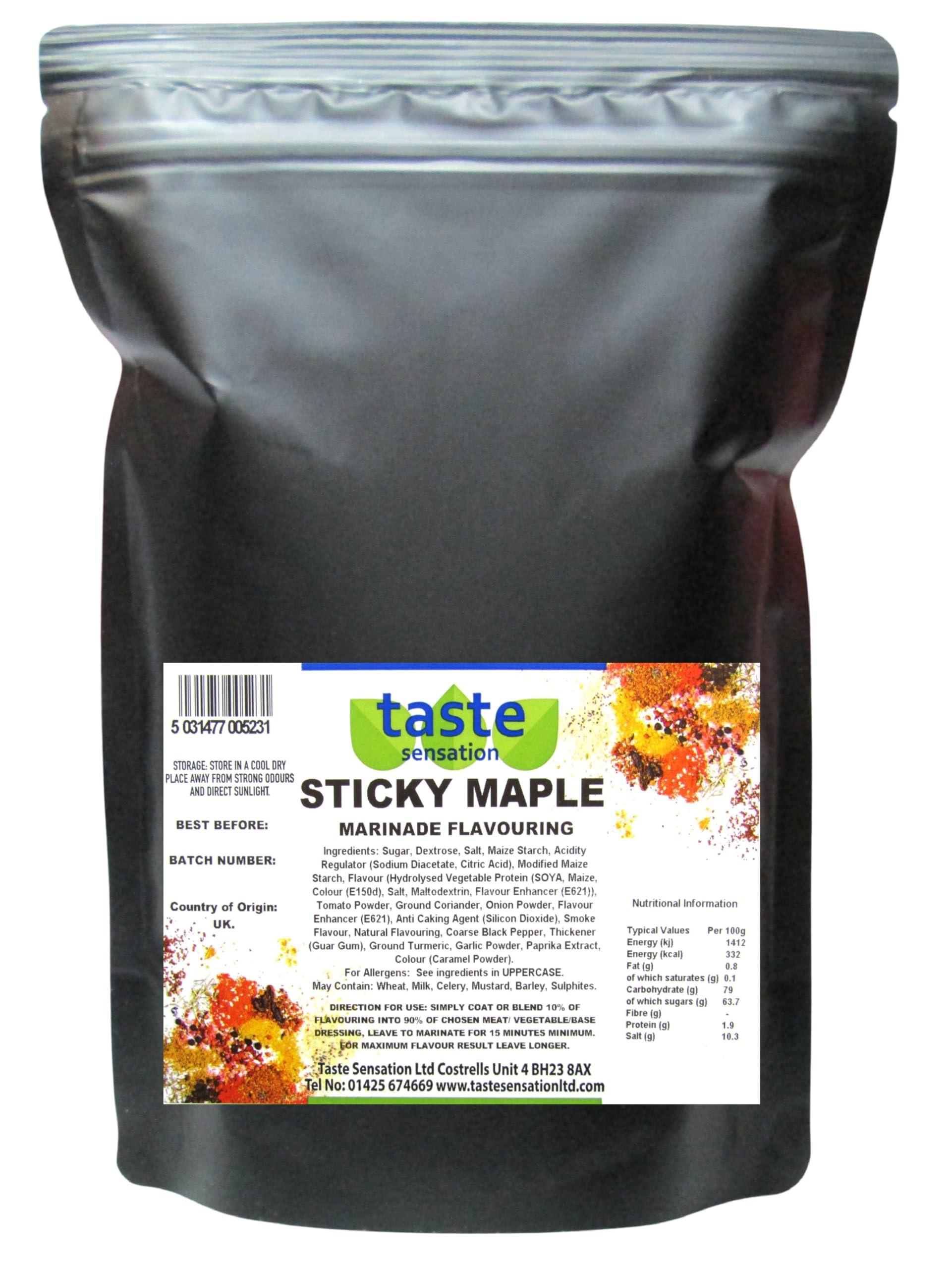Sticky Maple Marinade, Flavouring 500g Resealable Pouch
