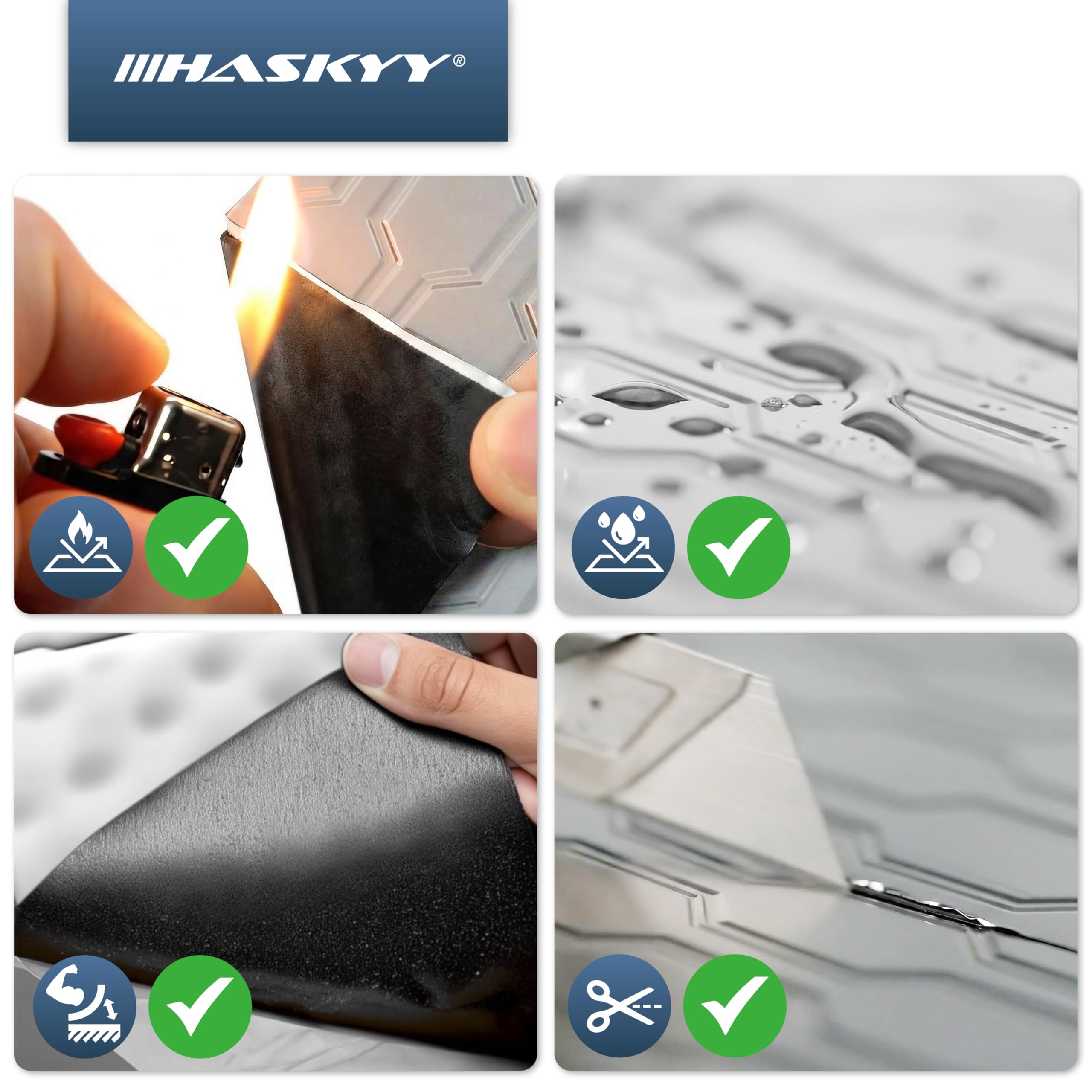 HASKYY Alubutyl Matériau d’insonorisation 2mm 2qm auto-adhésif pour portières de voiture - Matériau isolant - Acoustique