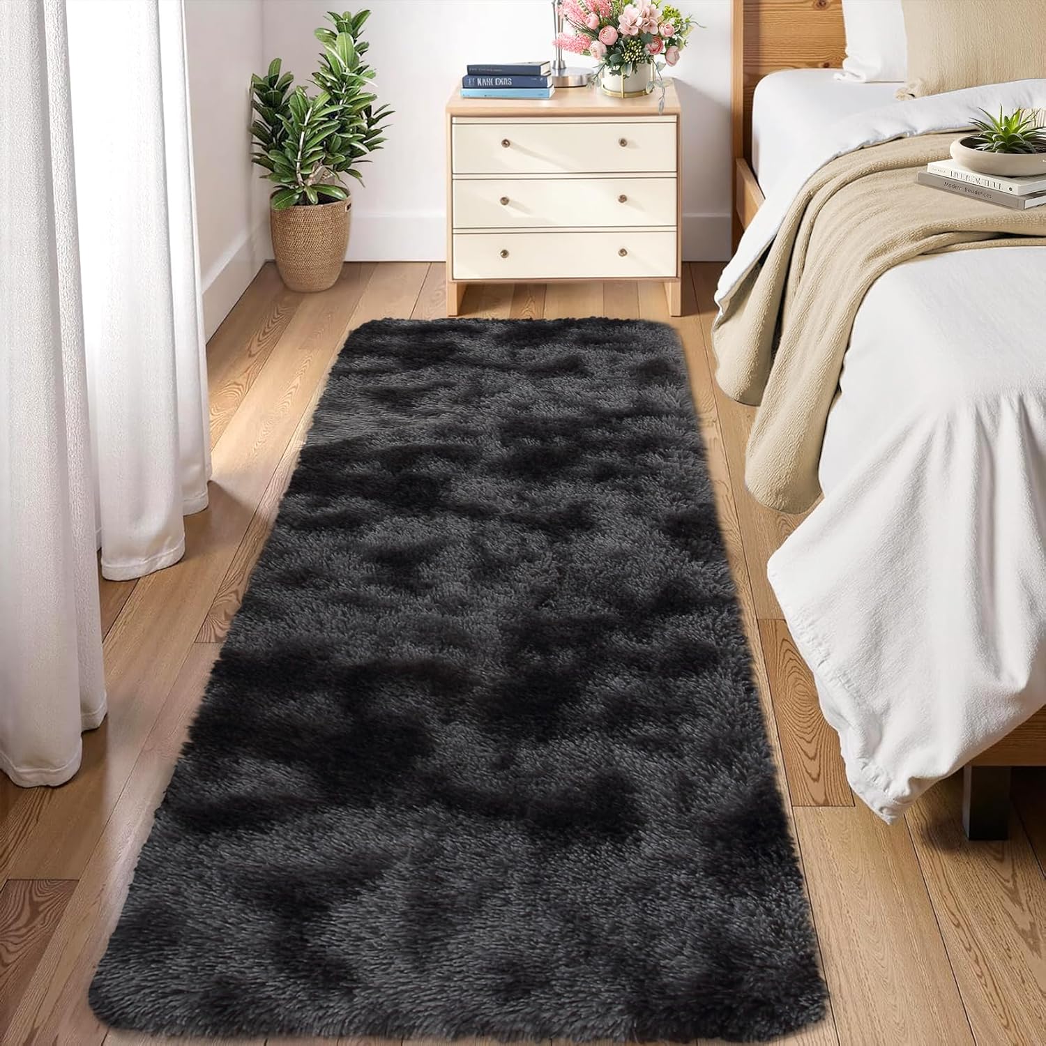 Garvee Area Rugs for Living Room Non Slip Thickened Fluffy Shag Untra Soft Indoor Carpet High Pile Abstract Tie Dye Floor Cover for Kids Room Nursery