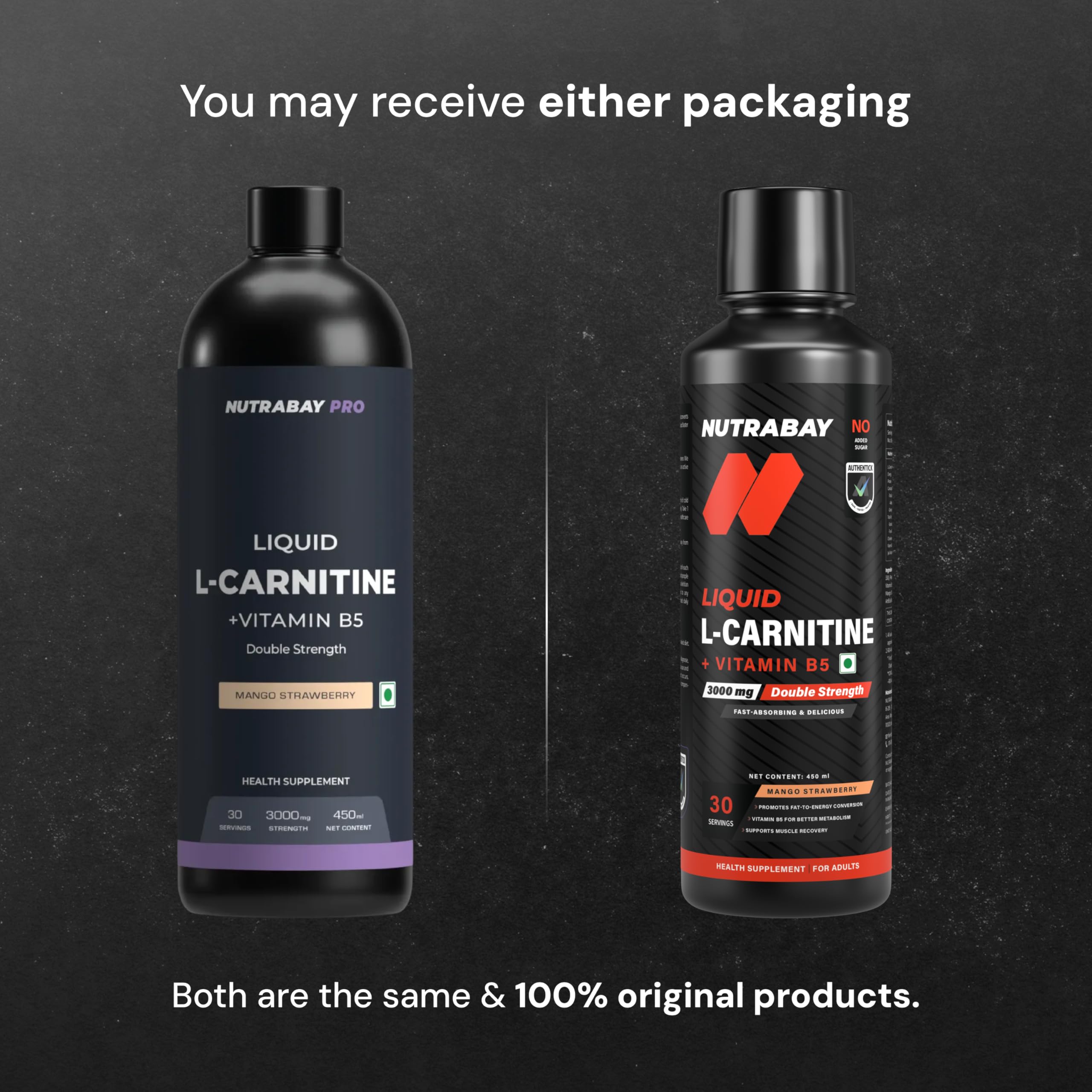 Nutrabay 3000mg Liquid L-Carnitine + Vitamin B5 - Mango Strawberry, 450 ml — Amazon image 2