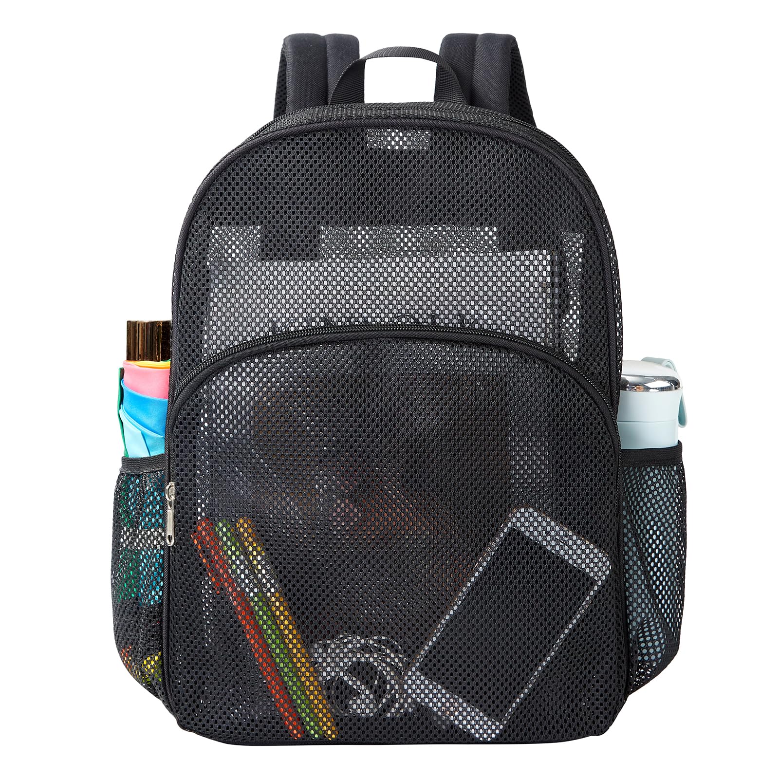 gdbis Heavy Duty Mesh Backpack, Semi- Transparent College Bookbag with Adjustable Padded Shoulder Straps, Lightweight Casual Daypack for College