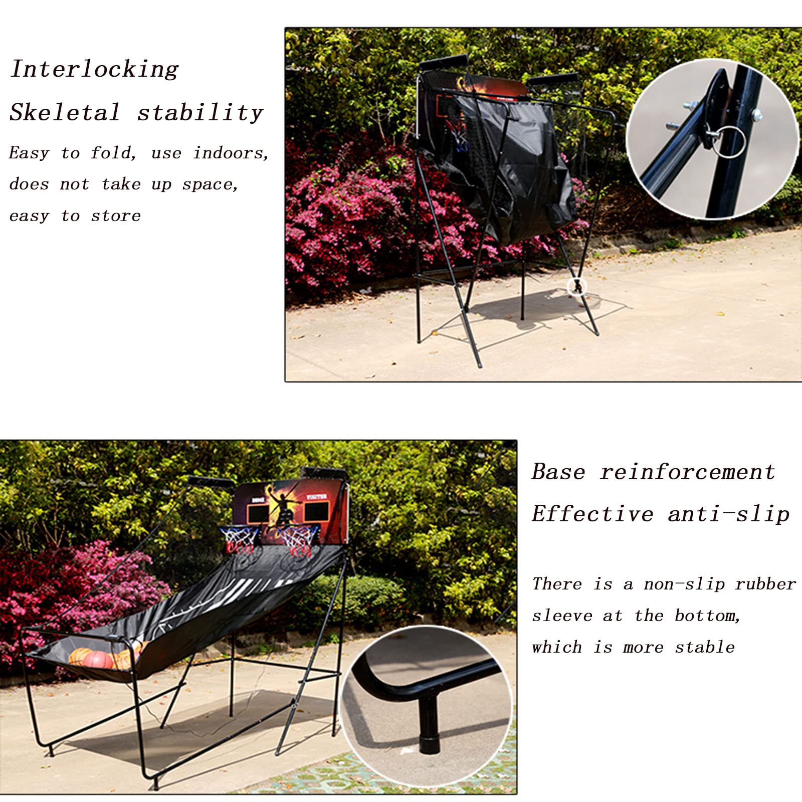 Macchina da tiro Elettronica per Interni con punteggio Automatico Gioco di tiro con Supporto per Pallacanestro Singolo Doppio Adatto per Il Giardino del Cortile (Single)