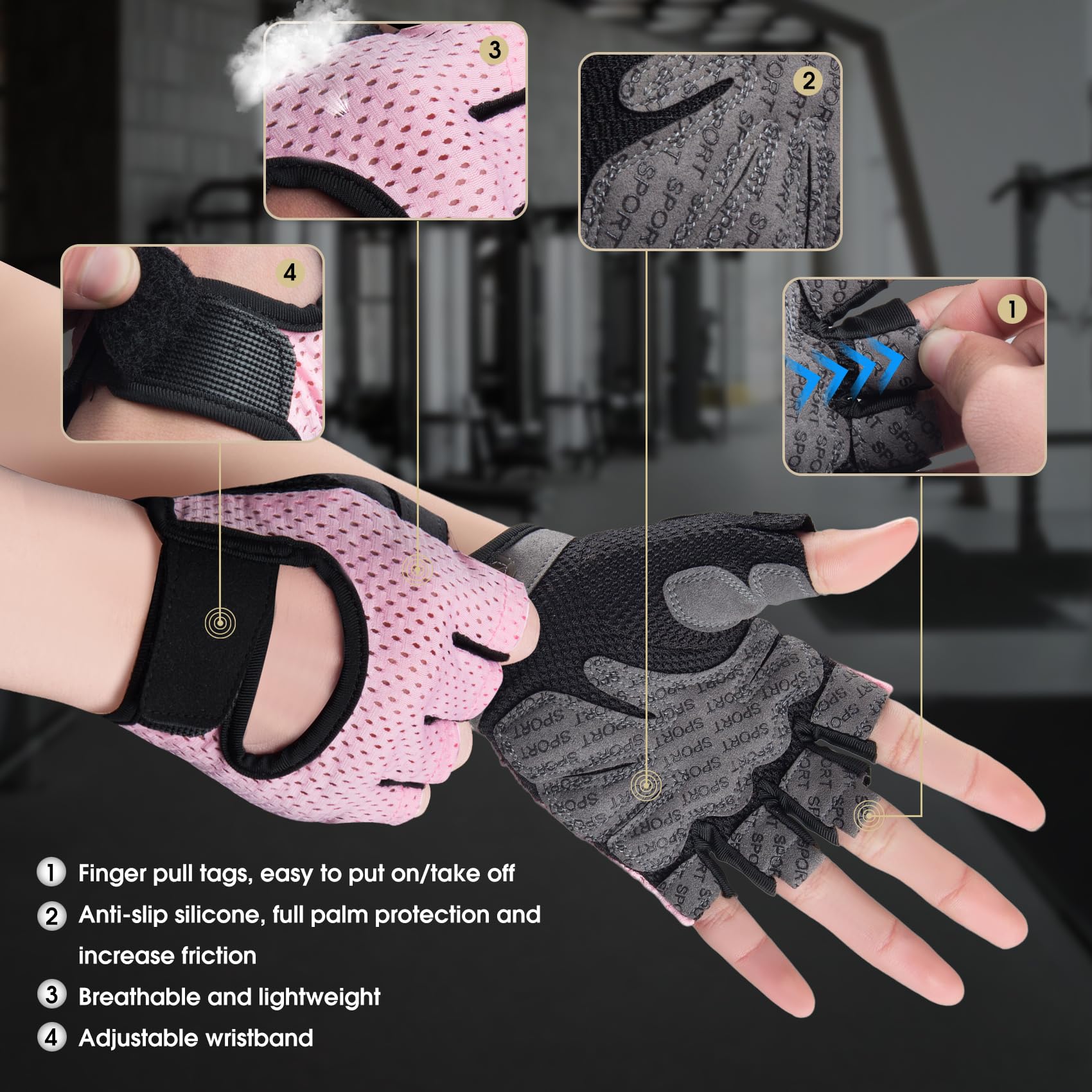 Gants De Fitness SAWANS Gants De Musculation Homme Femme - Paume Silicone Antidérapante Gant Halterophilie