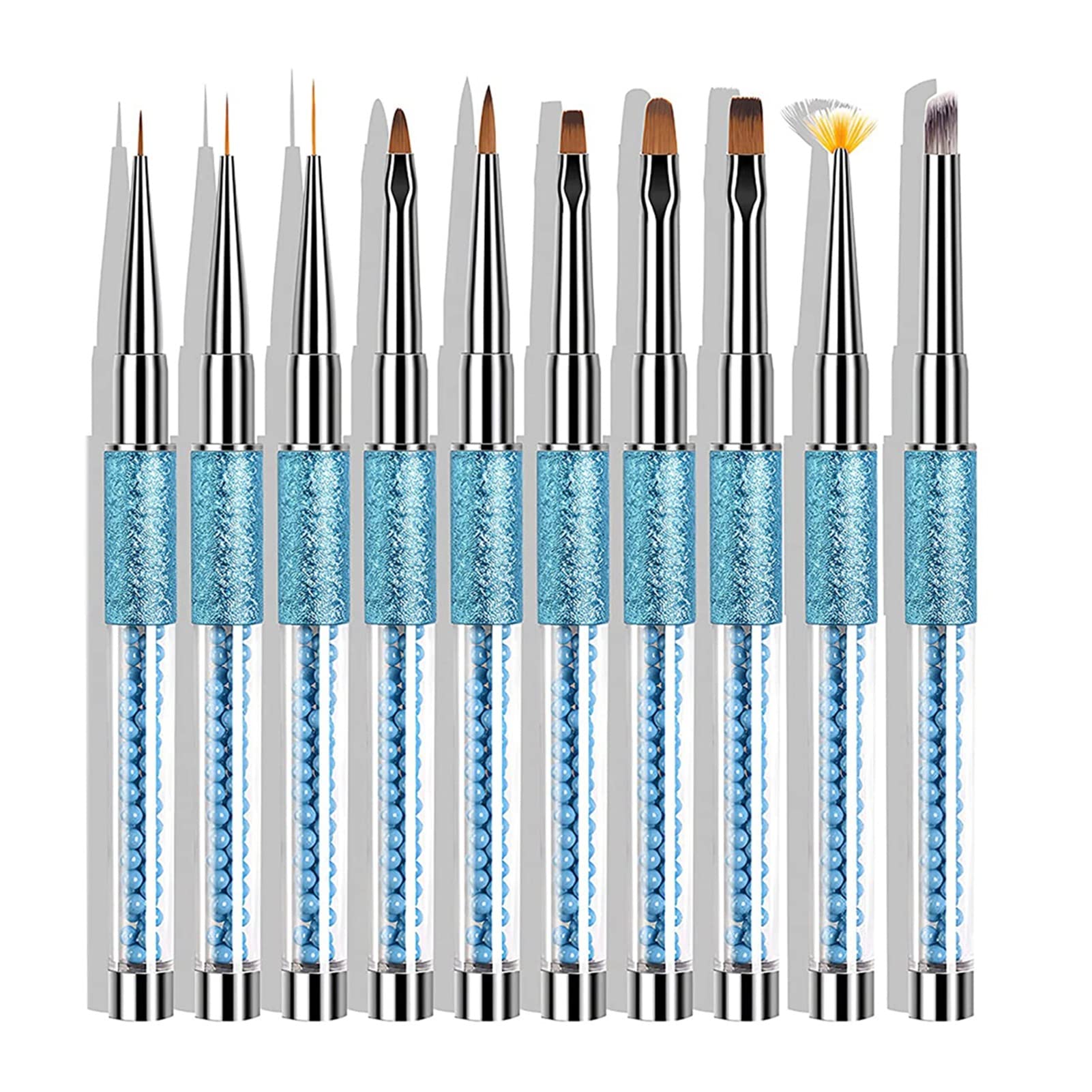 N/A Pennello per nail art da 15 dimensioni Disegno professionale Pittura Consigli per nail art in acrilico Pennello per ricostruzione manicure WolFum