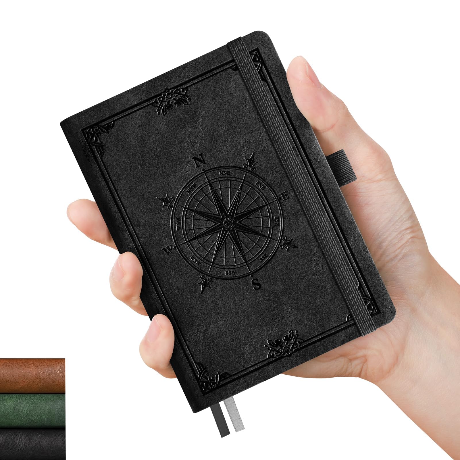 AHGXG B6 Notebook Journal Lined, softcover Note Book Leather Journals for Women, 256 Pages for Writing, 100gsm Lined Paper, for Men Work Office School,Black