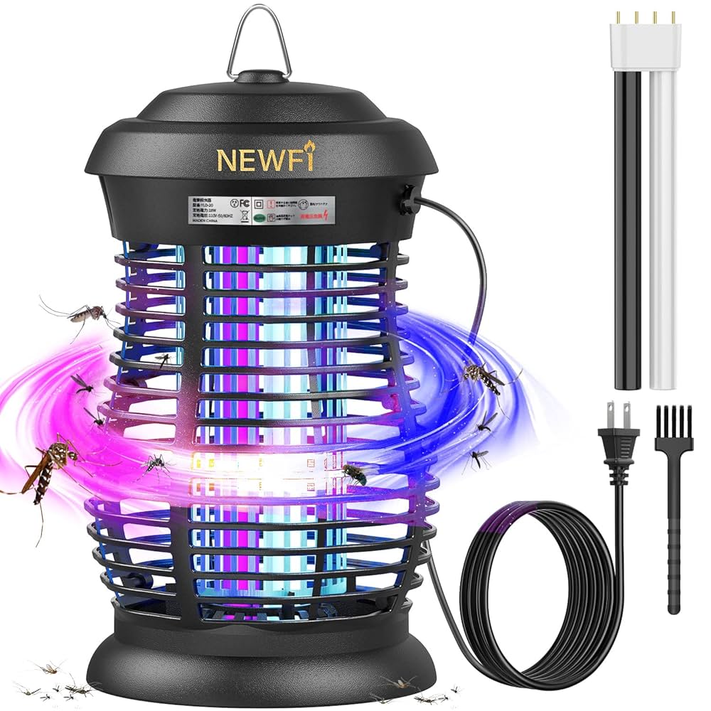 Amazon.co.jp: NEW FI 18W 双直管 電撃殺虫器 虫 蚊 蛾 コバエ