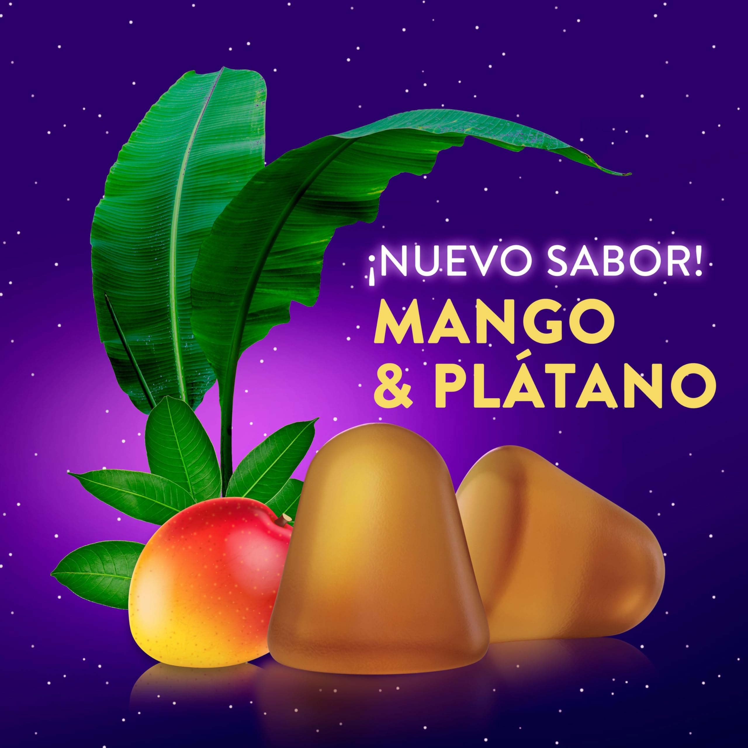ZzzQuil Natura Gummies de Melatonina 1mg con Valeriana, Complemento Alimenticio para dormir sabor Mango y Plátano, 2x72 Gummies