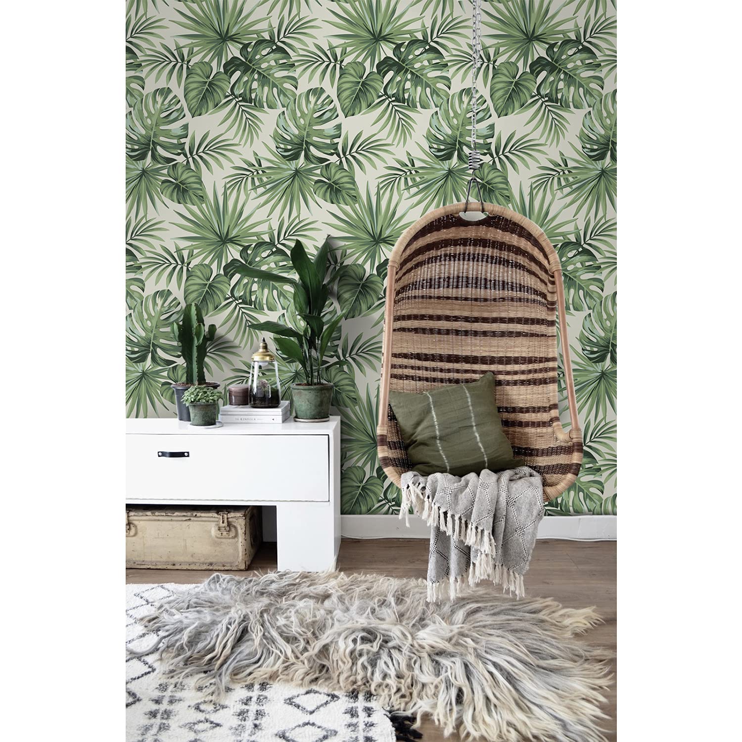 Papier peint tropical 290x290cm Coloray pour créer une ambiance jungle dans la chambre