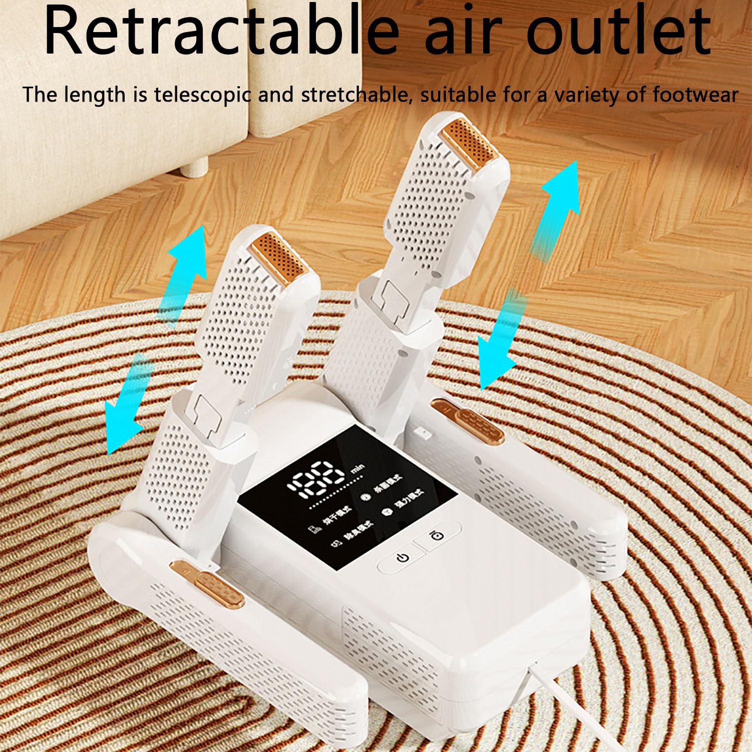 Asciuga Scarpe Elettrico, Asciuga Scarponi Con 4 Supporti, 120 Minuti Di Tempo Libero, 4 Modalità E Piegatura Flessibile a 90° Temperatura Costante Continua a 60° Adatto Per Asciugare Le Scarpe