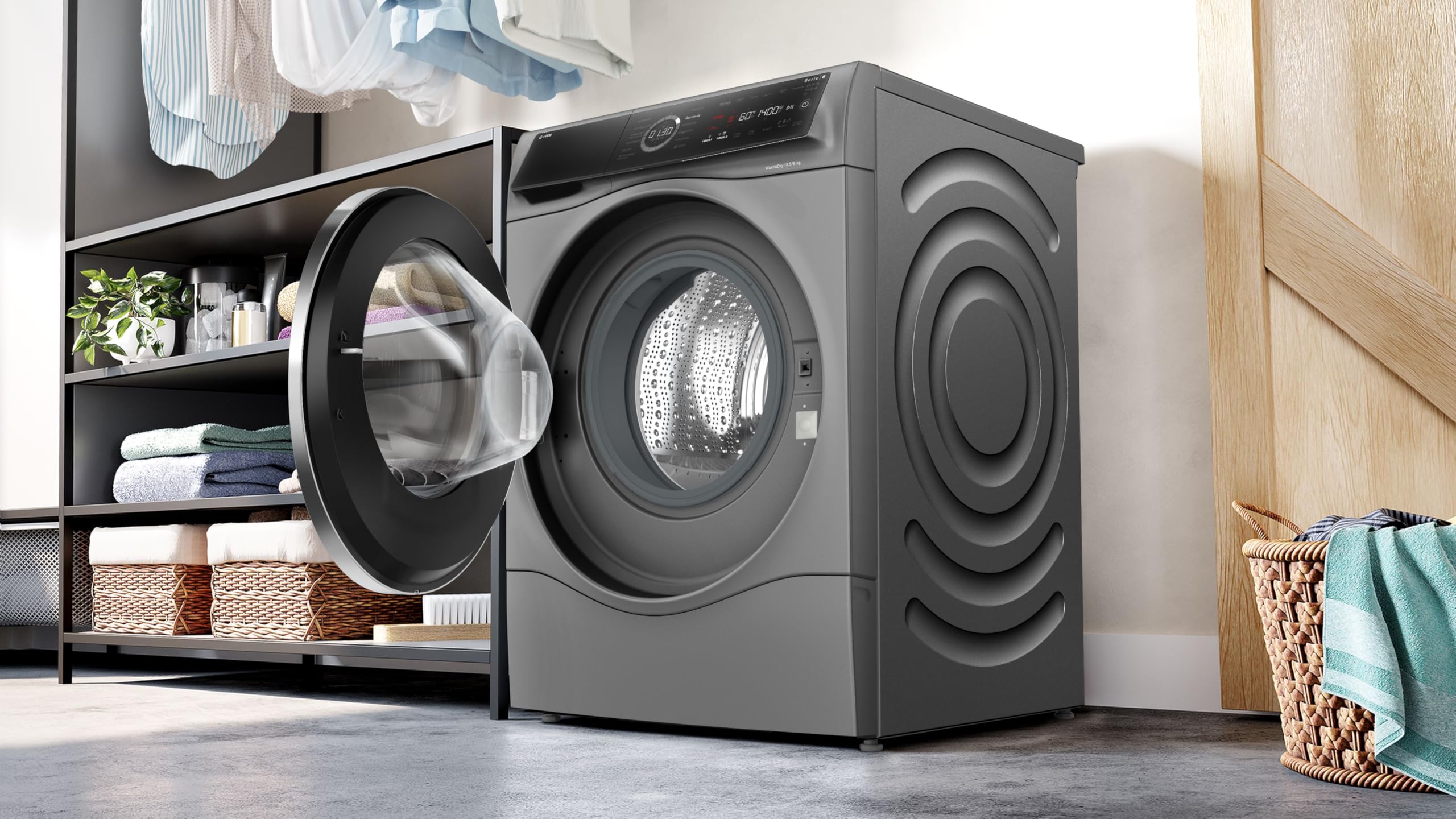 Bosch Serie 8 WNC254AS0 Waschtrockner 10.5 kg Waschen 6 kg Trocknen 1400 UpM i-Dos IronAssist Dampffunktion AutoDry