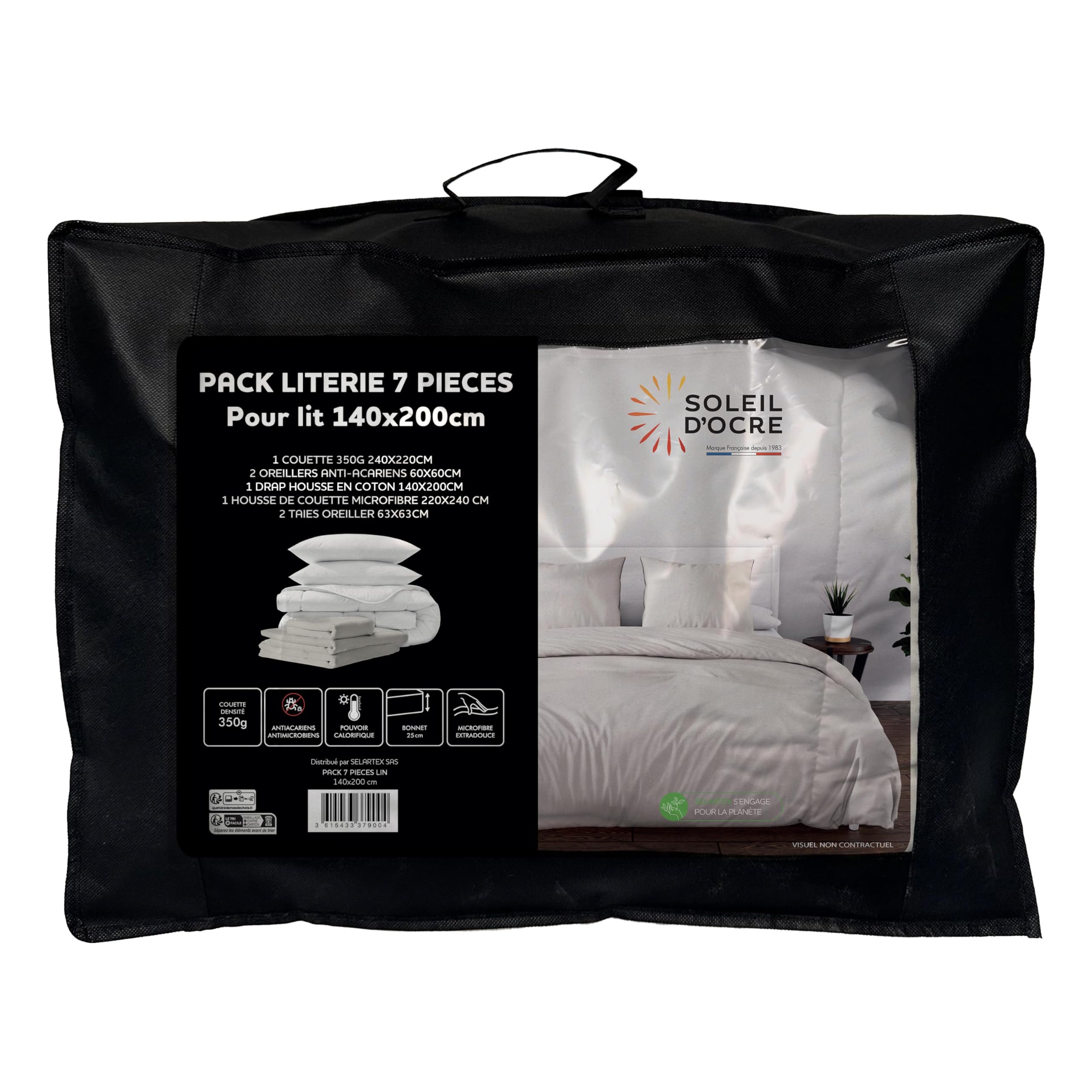 Conjunto de edredón y ropa de cama de 7 piezas para simplificar tu hogar