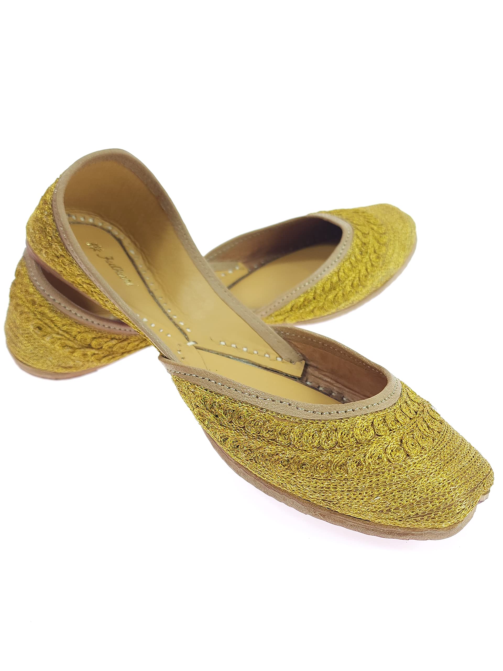 Women's Susan Genuine Soft Leather Embroidered Jutis | Bite and Pinch Free Jutti | Punjabi Formal Juttis | Girl's Casual Flat Ladies Mojari | Formal Ethnic Juti |-image-31