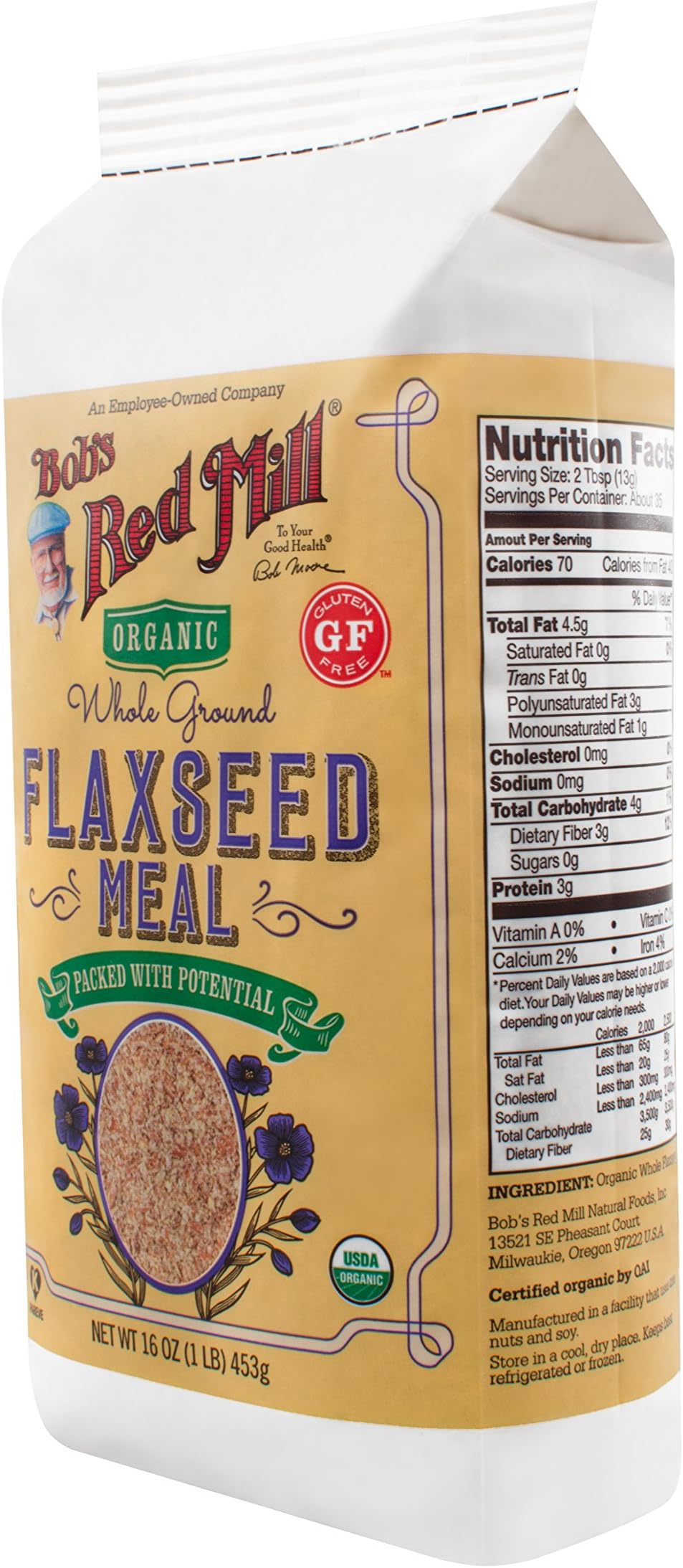 Bob's Red Mill Organic Brown Flaxseed Meal, 16-ounce (Package May Vary)USDA Organic