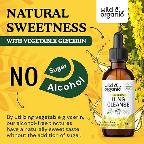 Miniatura 6 de Wild & Organic Tintura de limpieza pulmonar, extracto de hoja de gordolobo para los pulmones, suplementos de desintoxicación a base de hierbas,